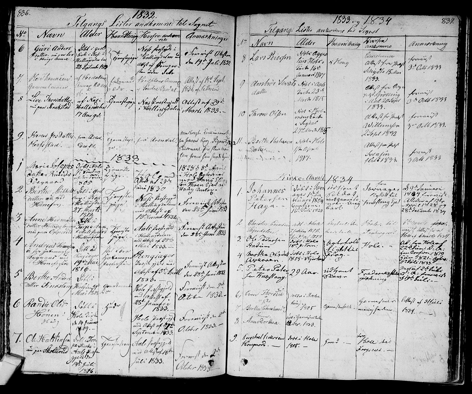 Norderhov kirkebøker, AV/SAKO-A-237/F/Fa/L0009: Parish register (official) no. 9, 1819-1837, p. 836-837