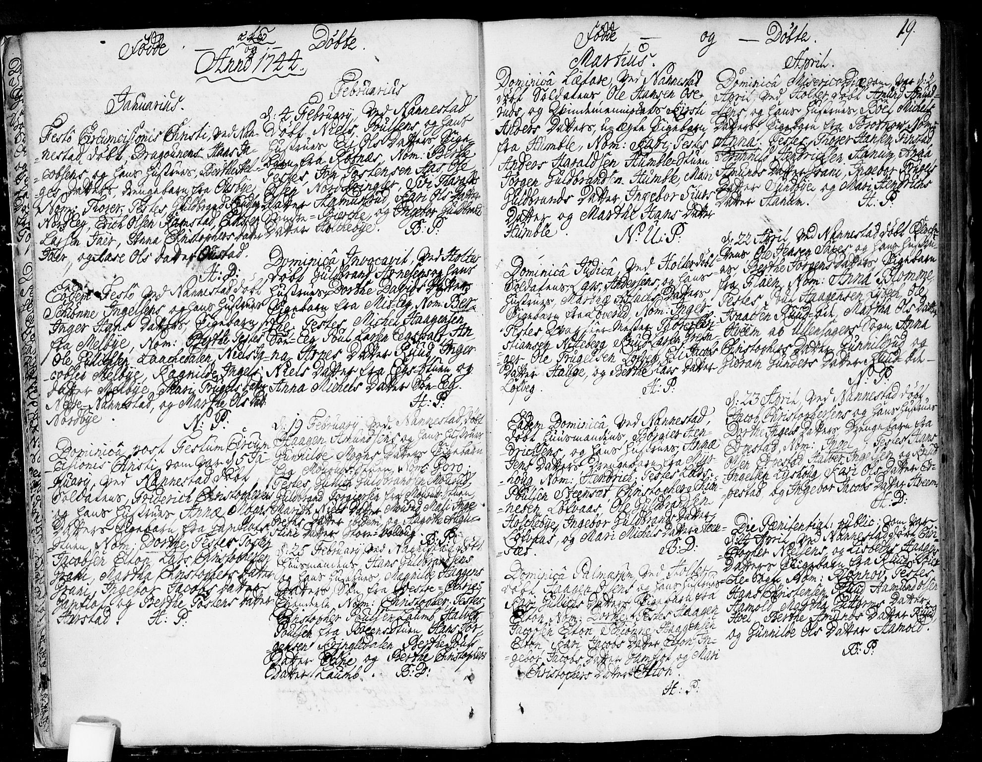 Nannestad prestekontor Kirkebøker, SAO/A-10414a/F/Fa/L0006: Parish register (official) no. I 6, 1739-1754, p. 19