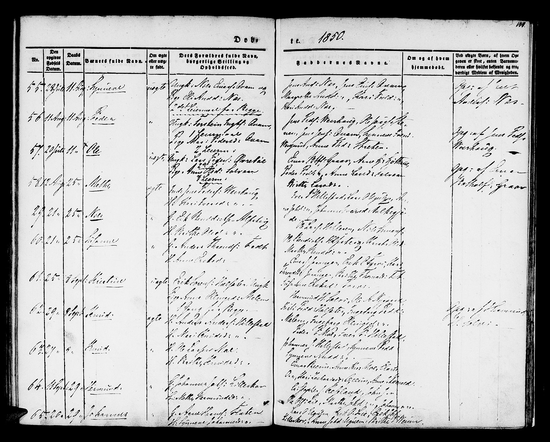 Hafslo sokneprestembete, AV/SAB-A-80301/H/Haa/Haaa/L0005: Parish register (official) no. A 5, 1834-1852, p. 144