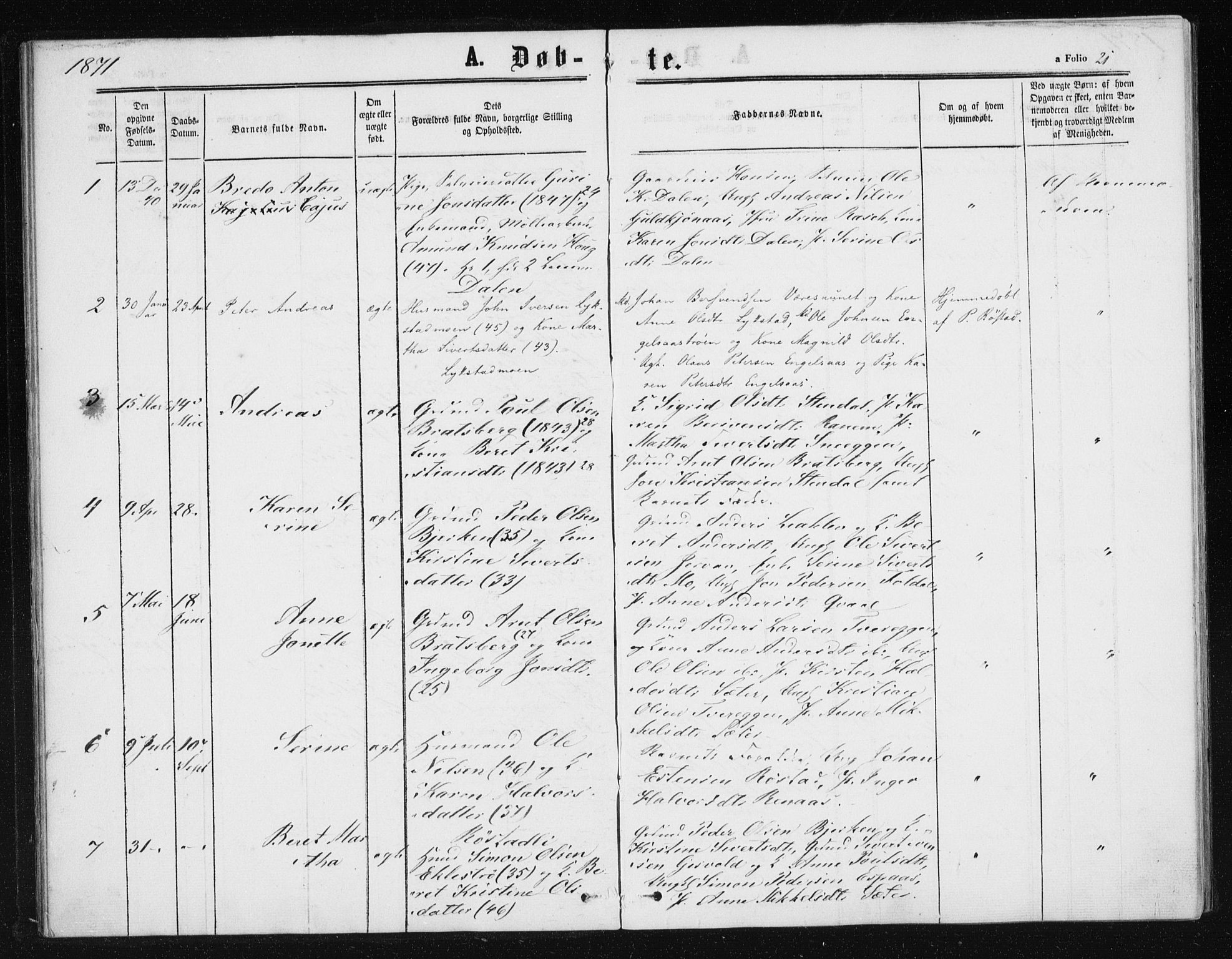 Ministerialprotokoller, klokkerbøker og fødselsregistre - Sør-Trøndelag, SAT/A-1456/608/L0333: Parish register (official) no. 608A02, 1862-1876, p. 21