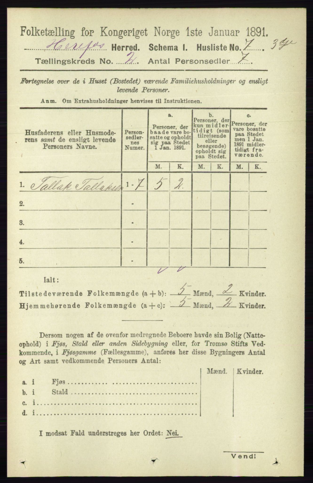 RA, 1891 census for 0933 Herefoss, 1891, p. 248