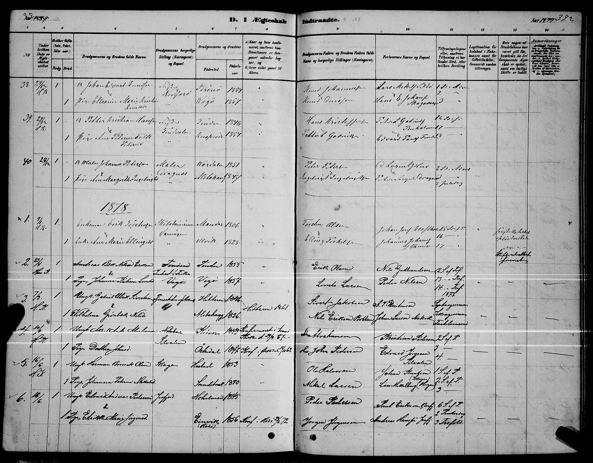 Ministerialprotokoller, klokkerbøker og fødselsregistre - Nordland, AV/SAT-A-1459/834/L0513: Parish register (copy) no. 834C04, 1877-1892, p. 372