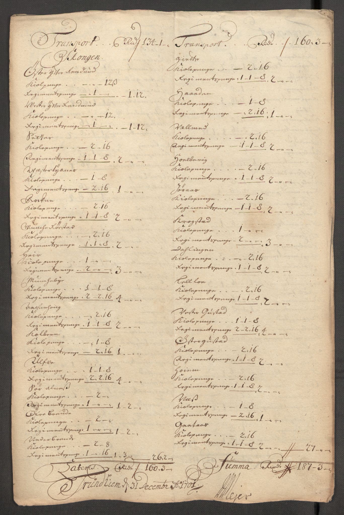 Rentekammeret inntil 1814, Reviderte regnskaper, Fogderegnskap, RA/EA-4092/R62/L4193: Fogderegnskap Stjørdal og Verdal, 1701-1702, p. 116