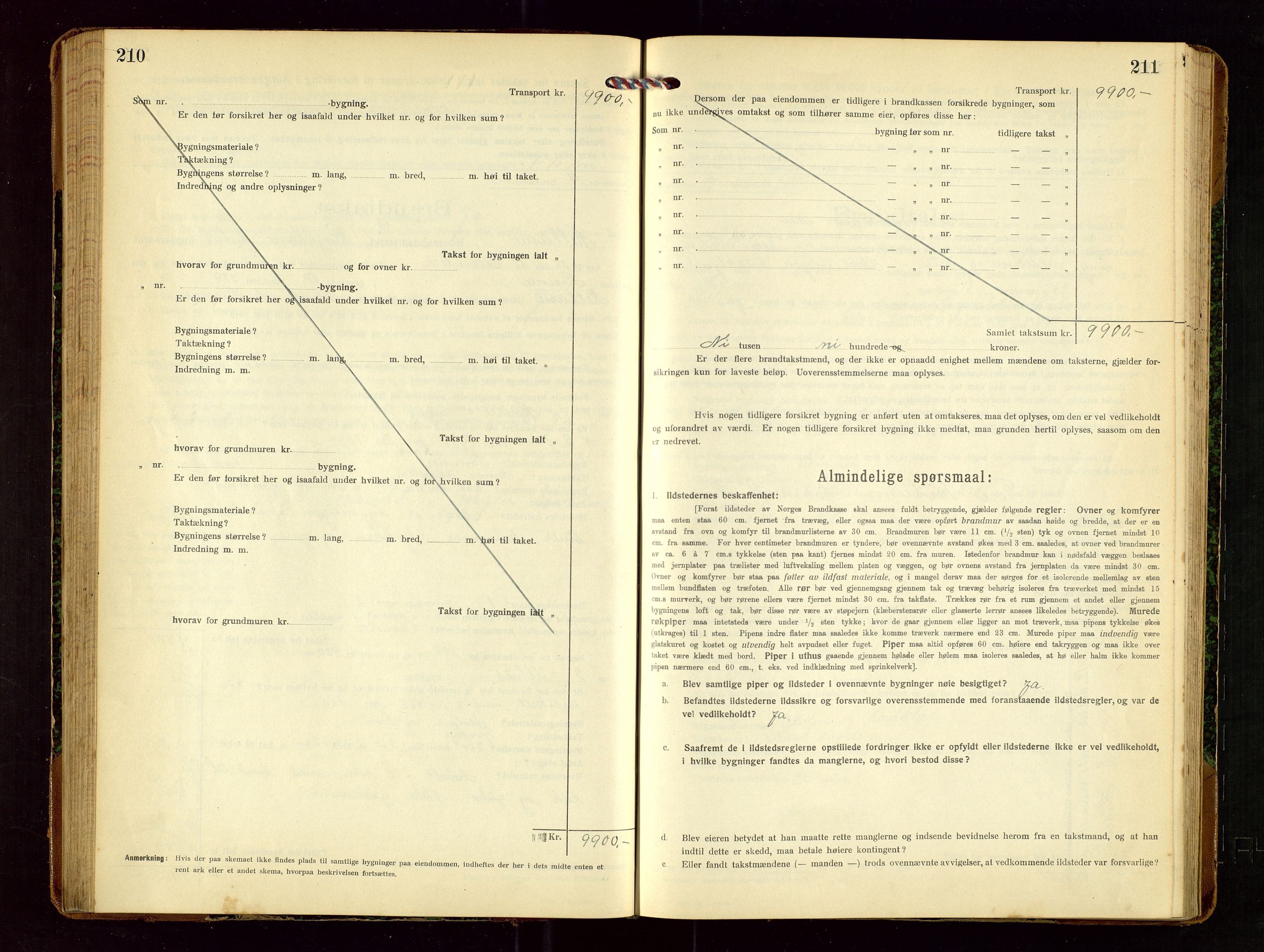 Hetland lensmannskontor, AV/SAST-A-100101/Gob/L0002: "Brandtakstprotokol", 1918-1932, p. 210-211