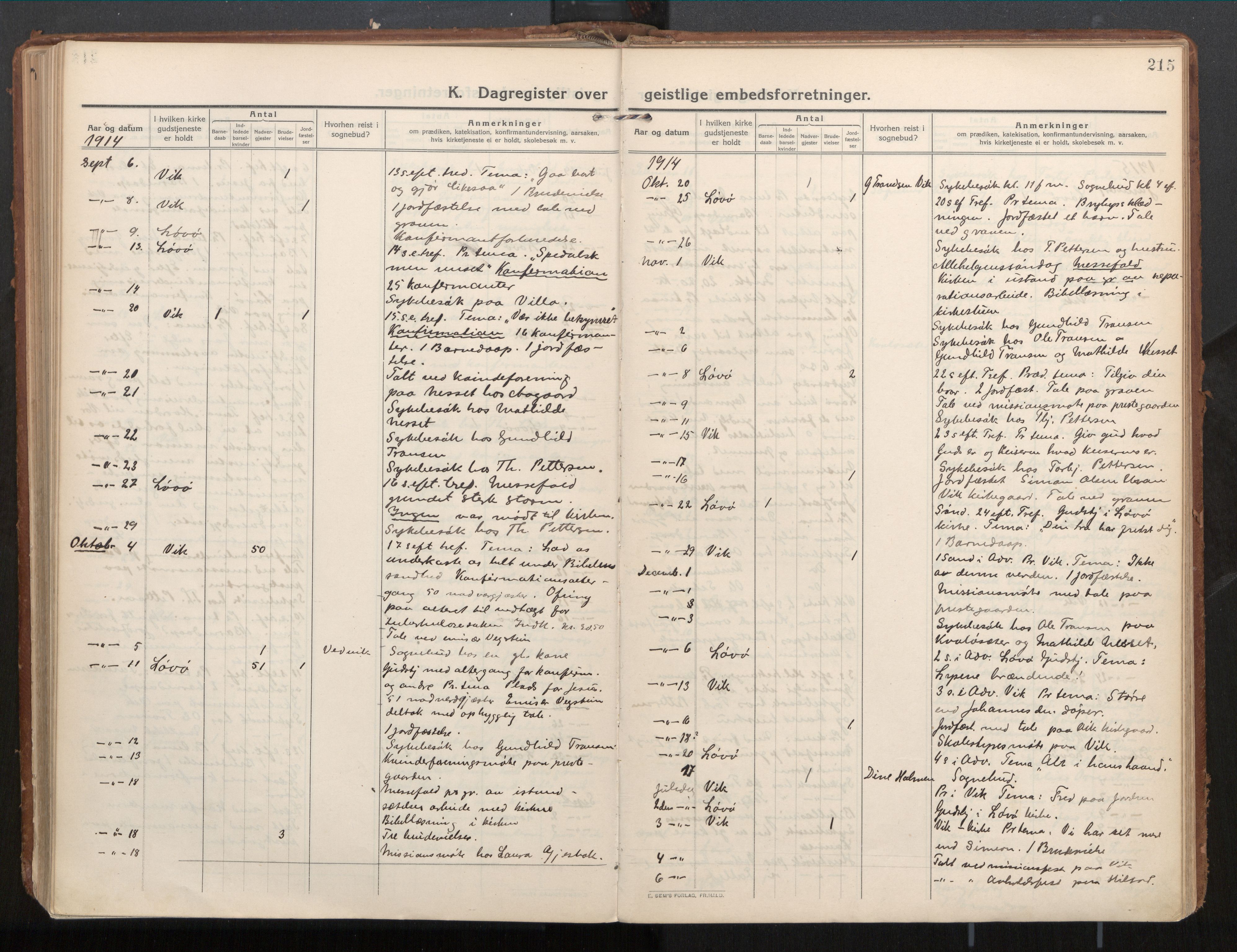 Ministerialprotokoller, klokkerbøker og fødselsregistre - Nord-Trøndelag, AV/SAT-A-1458/771/L0598: Parish register (official) no. 771A05, 1911-1937, p. 215