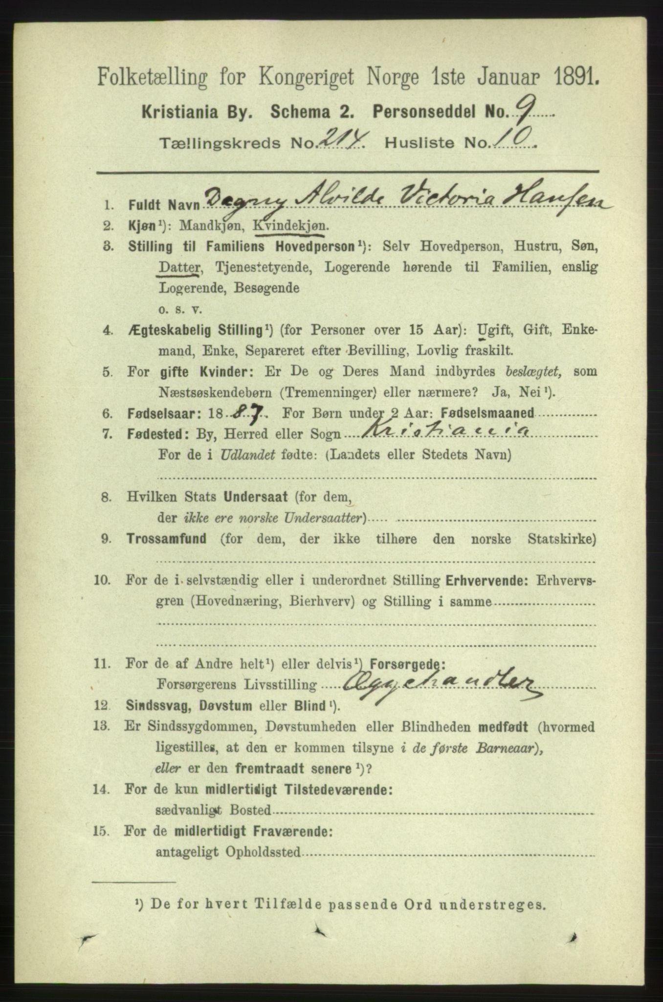 RA, 1891 census for 0301 Kristiania, 1891, p. 127706