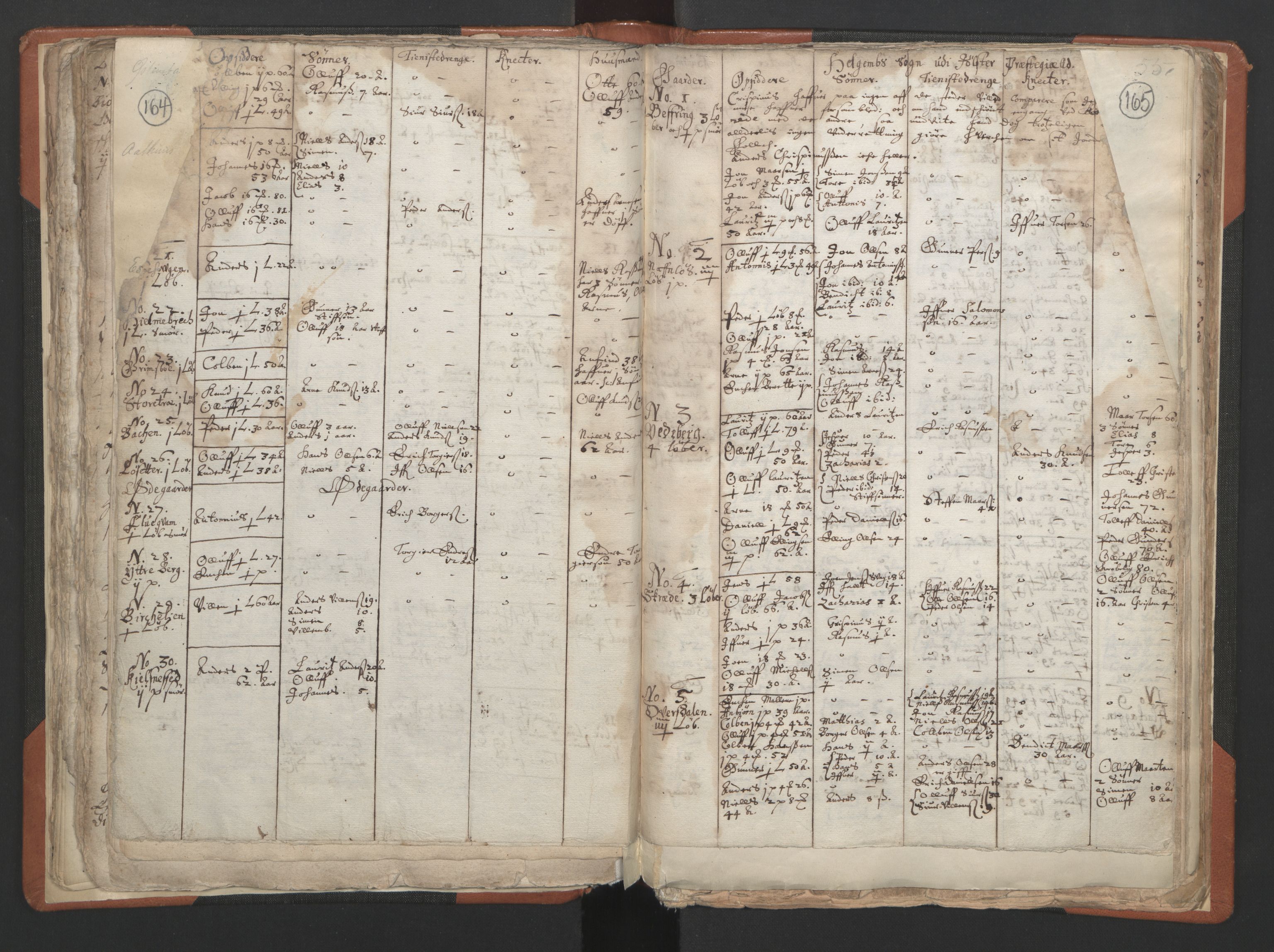RA, Vicar's Census 1664-1666, no. 24: Sunnfjord deanery, 1664-1666, p. 164-165