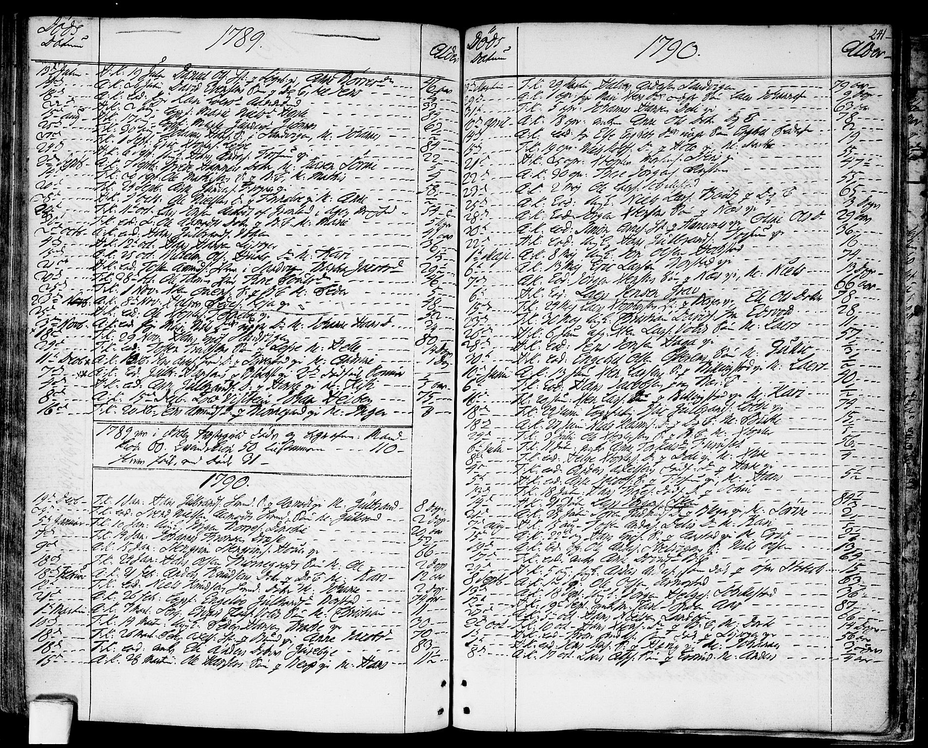 Asker prestekontor Kirkebøker, SAO/A-10256a/F/Fa/L0003: Parish register (official) no. I 3, 1767-1807, p. 241