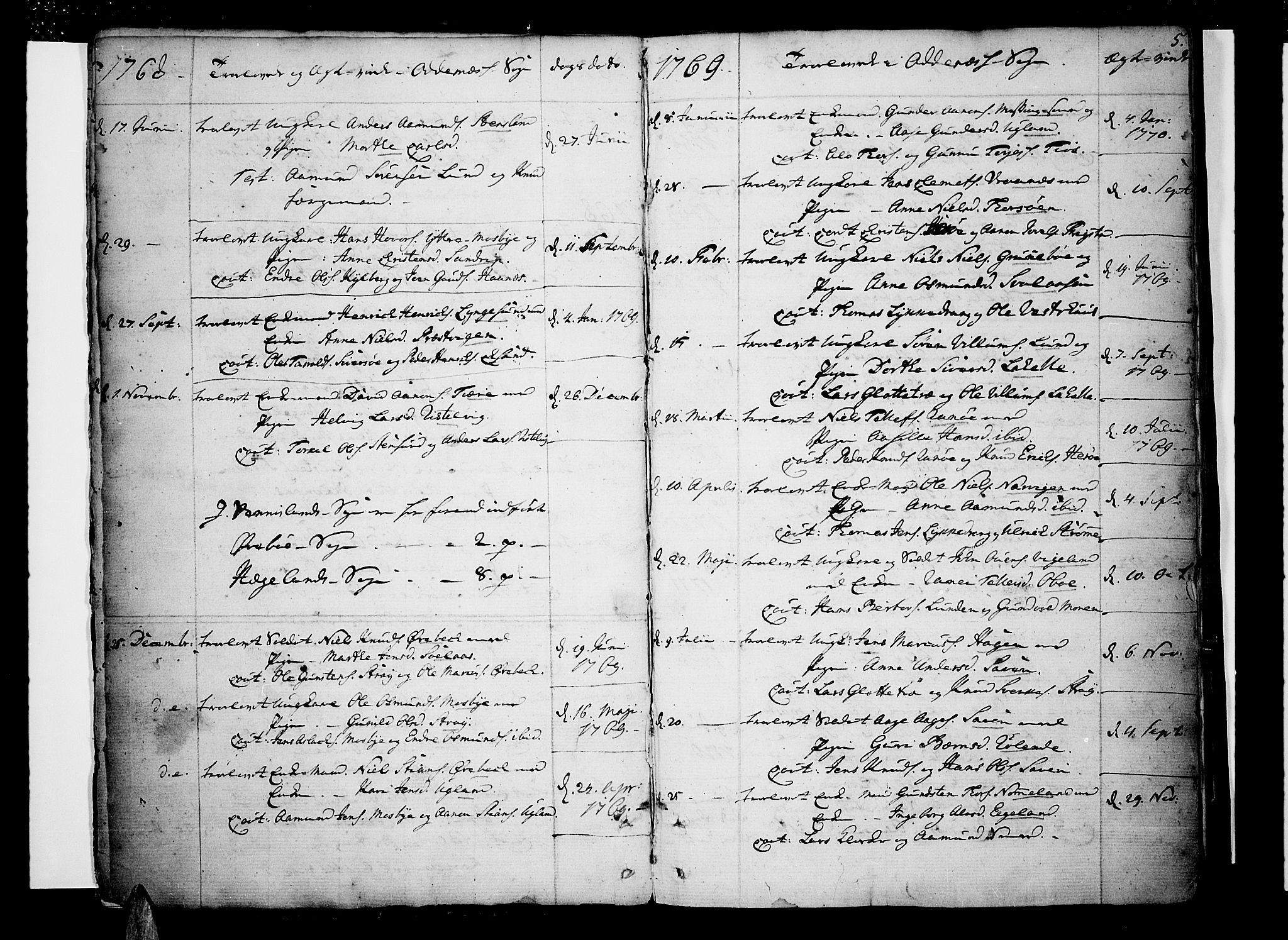 Oddernes sokneprestkontor, SAK/1111-0033/F/Fa/Faa/L0004: Parish register (official) no. A 4, 1764-1820, p. 5