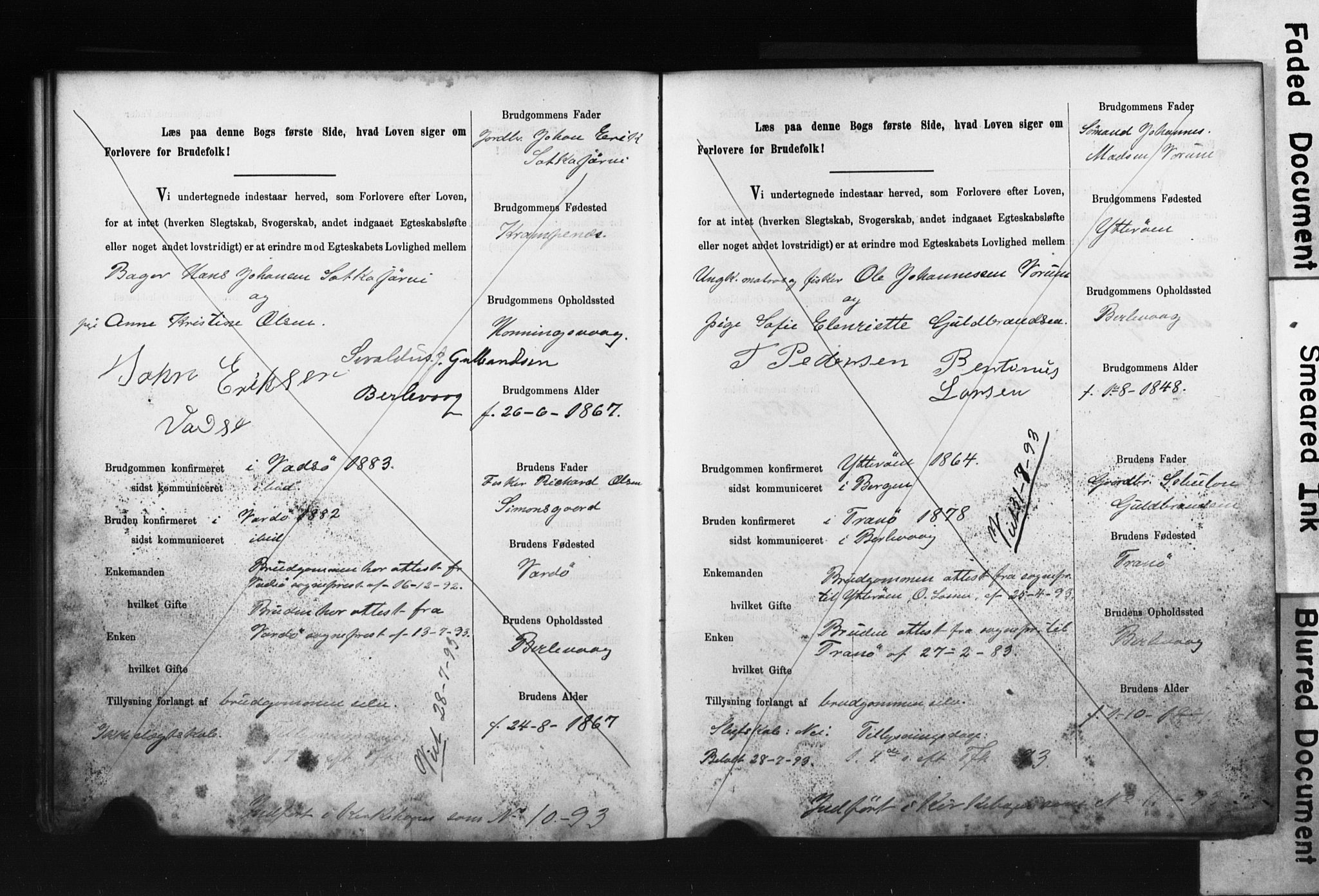 Tana sokneprestkontor, SATØ/S-1334/I/Ib/L0037/0002: Banns register no. 37.2, 1891-1903