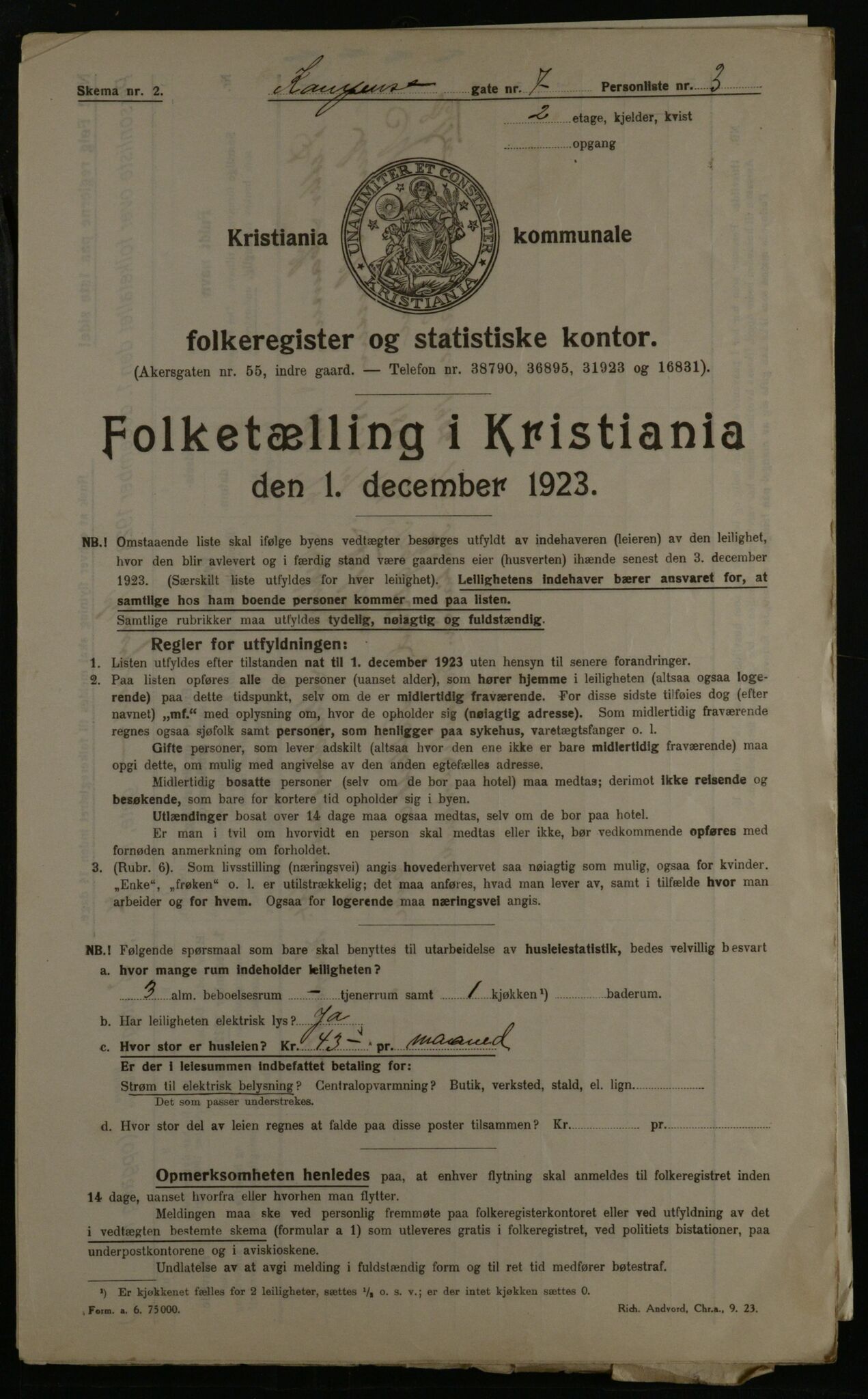 OBA, Municipal Census 1923 for Kristiania, 1923, p. 53621