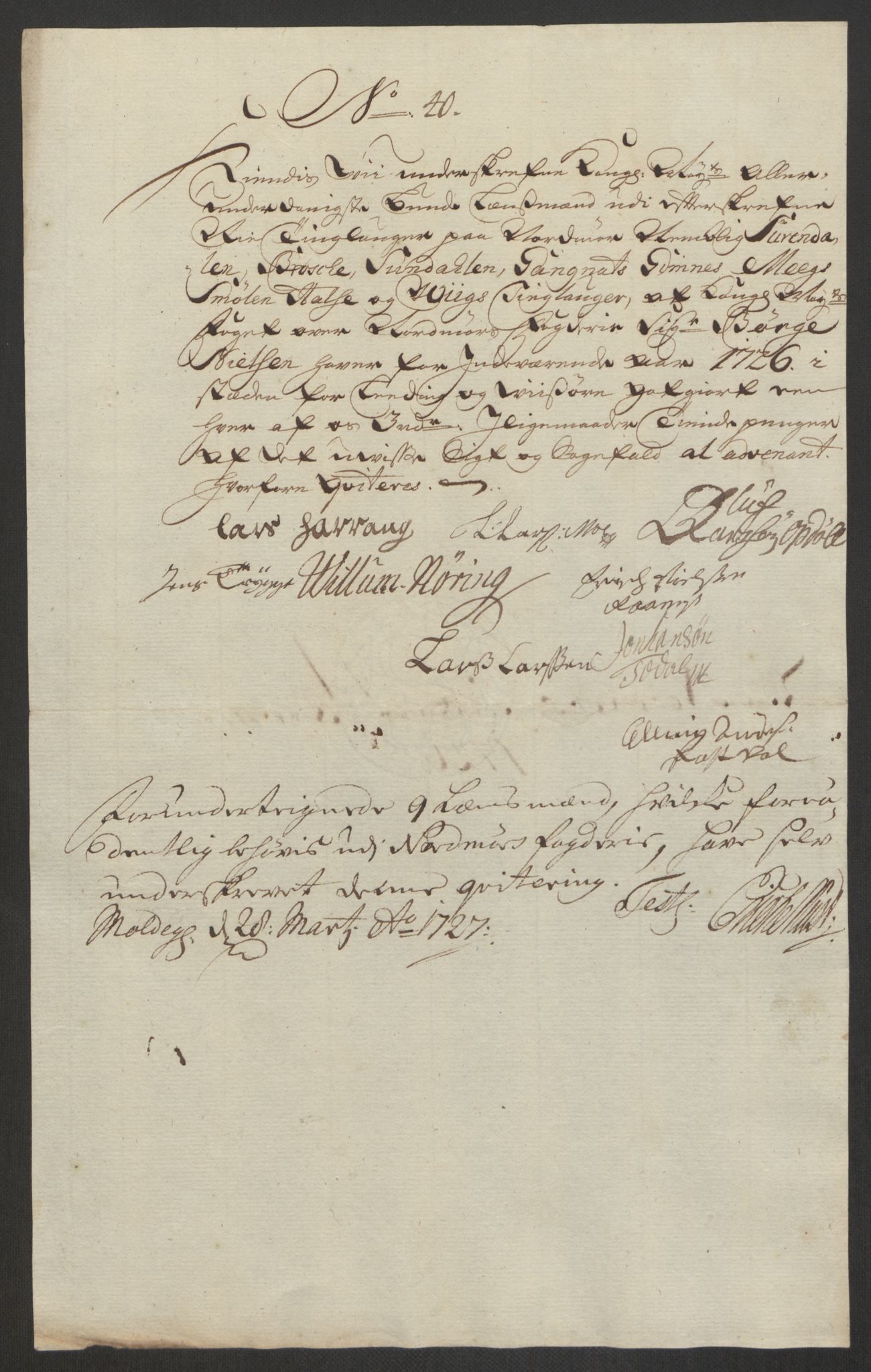 Rentekammeret inntil 1814, Reviderte regnskaper, Fogderegnskap, RA/EA-4092/R56/L3759: Fogderegnskap Nordmøre, 1726, p. 238