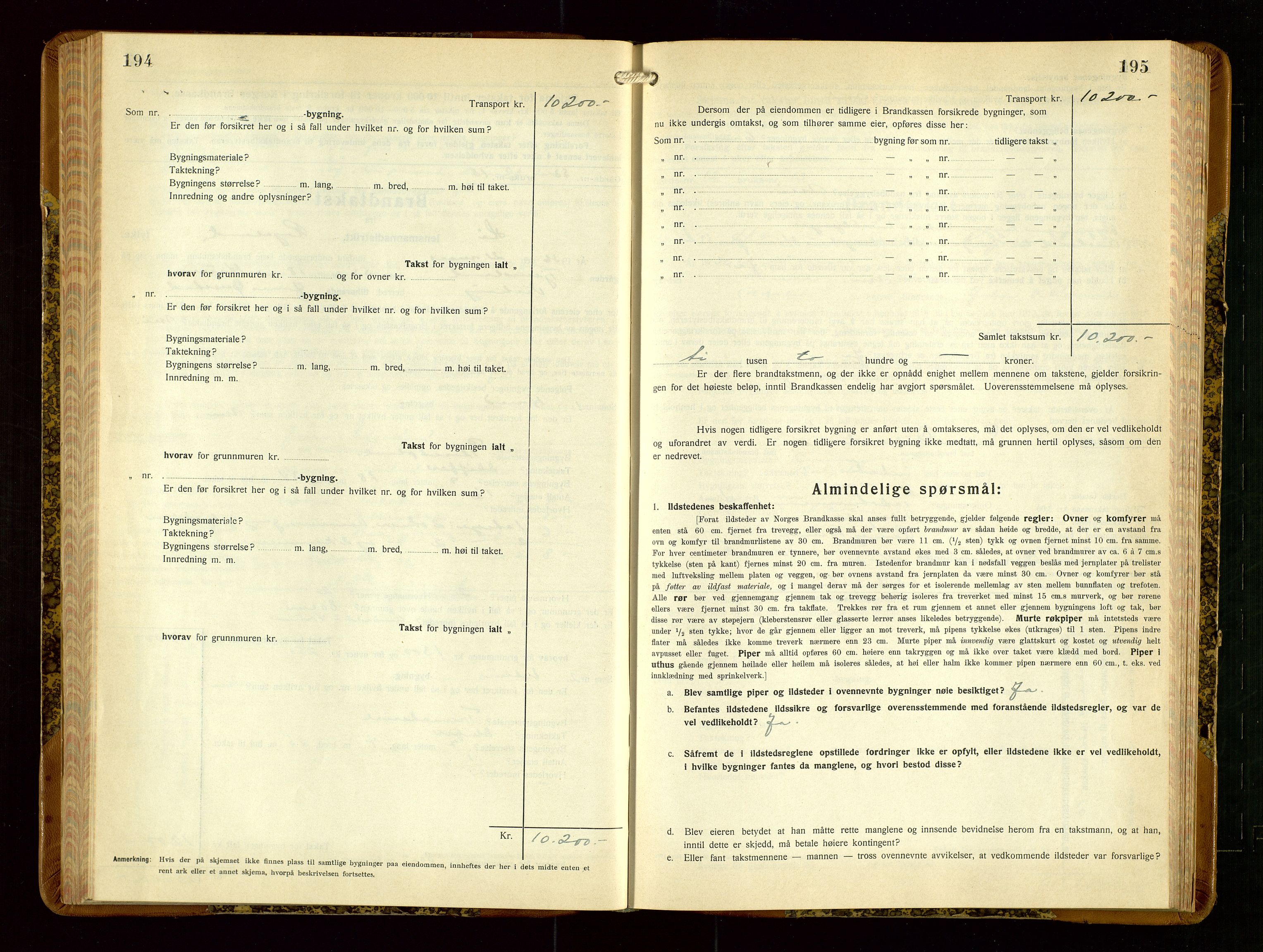 Hå lensmannskontor, AV/SAST-A-100456/Goa/L0006: Takstprotokoll (skjema), 1932-1938, p. 194-195