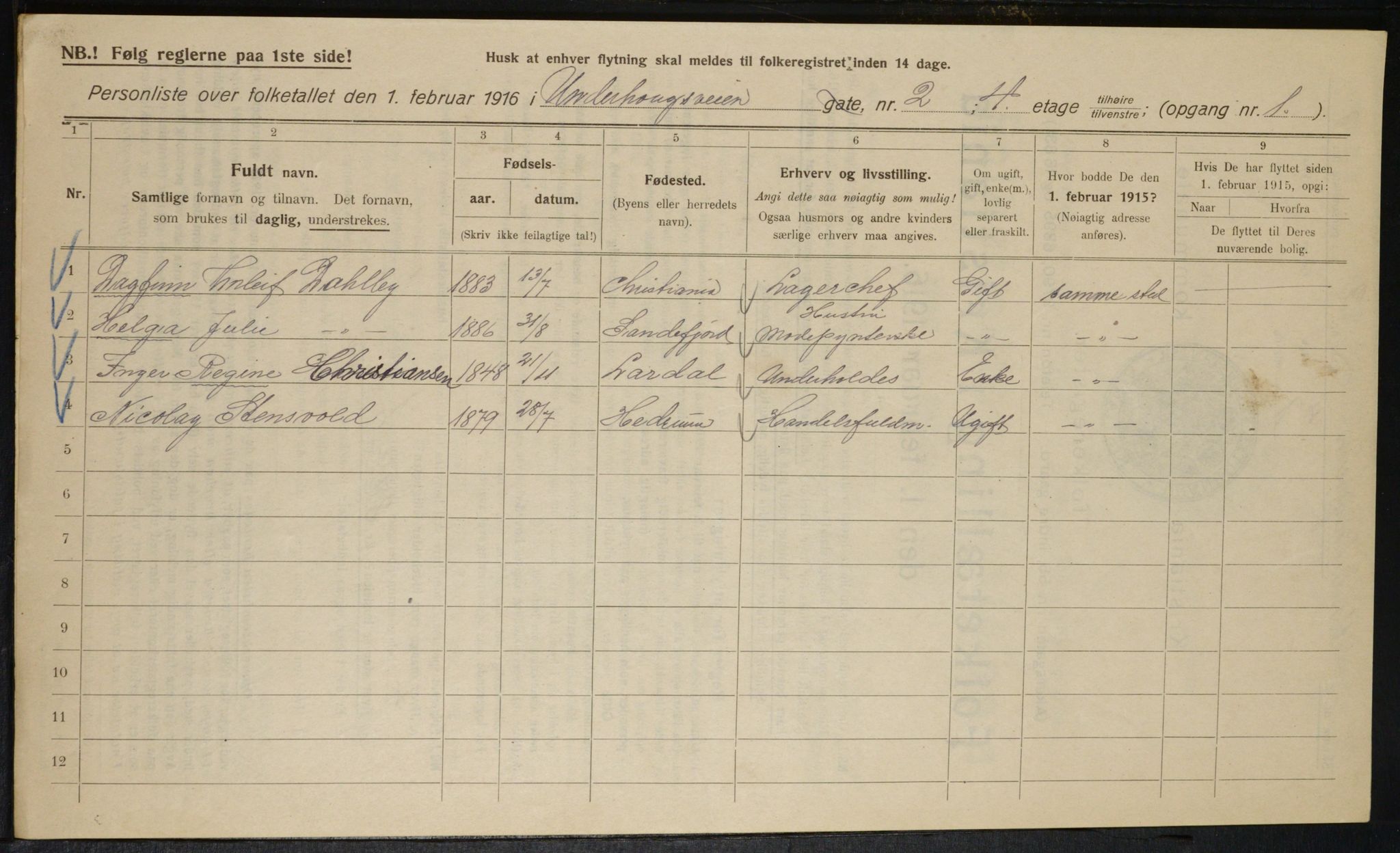 OBA, Municipal Census 1916 for Kristiania, 1916, p. 123508