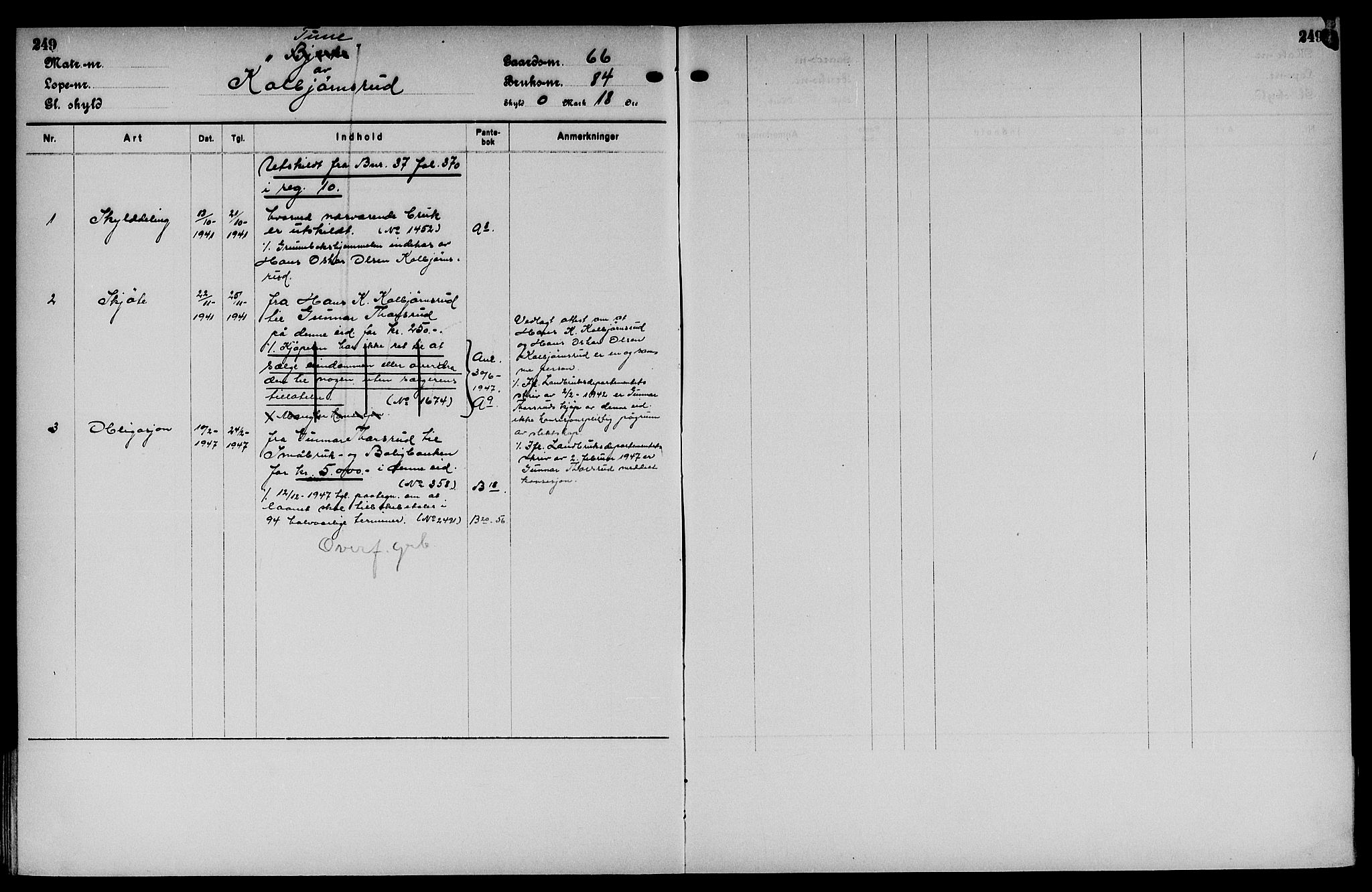 Vinger og Odal sorenskriveri, SAH/TING-022/H/Ha/Hac/Hacc/L0012: Mortgage register no. 3.12, 1923, p. 249