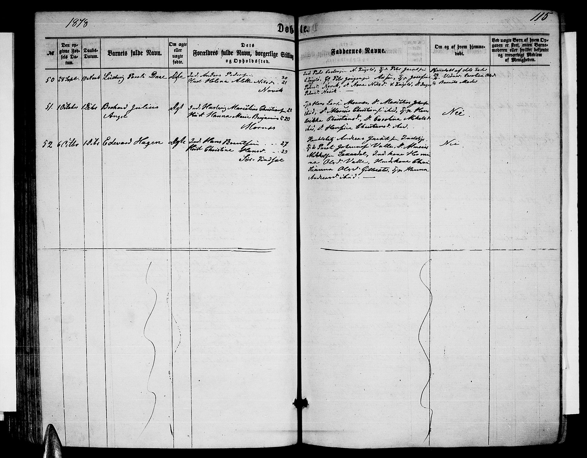 Ministerialprotokoller, klokkerbøker og fødselsregistre - Nordland, AV/SAT-A-1459/805/L0107: Parish register (copy) no. 805C03, 1862-1885, p. 115