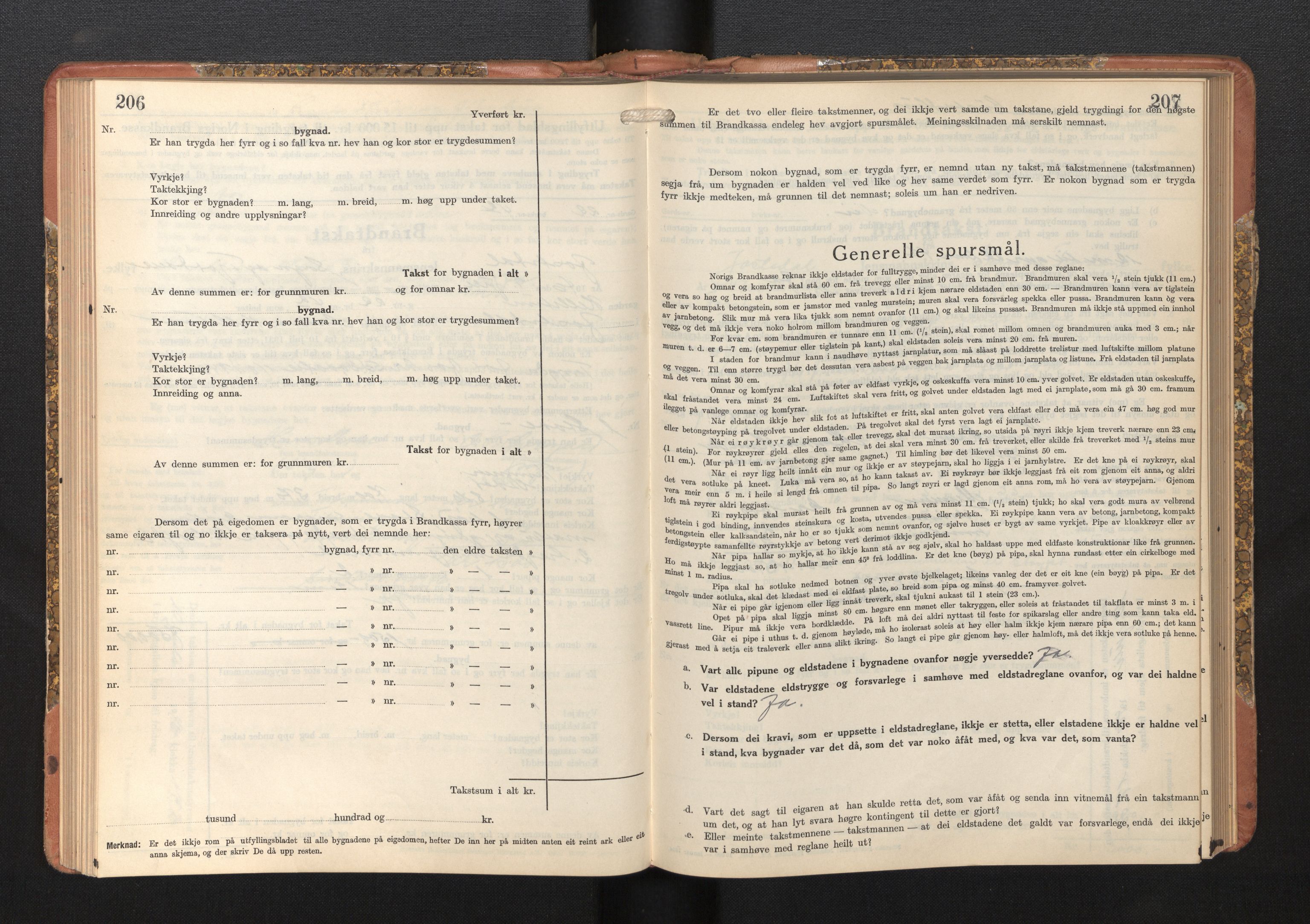 Lensmannen i Jostedal, AV/SAB-A-28601/0012/L0006: Branntakstprotokoll, skjematakst, 1936-1948, p. 206-207