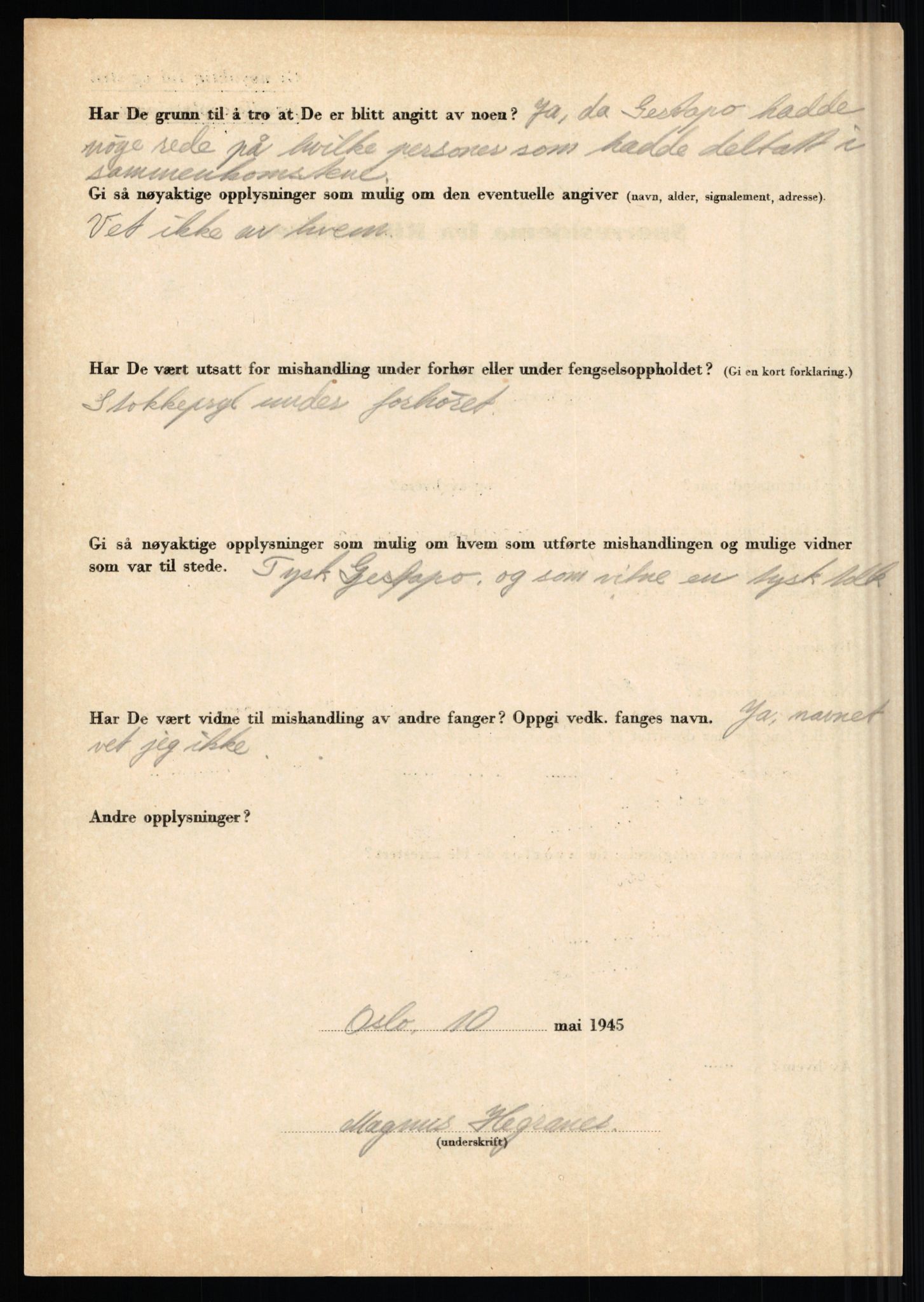 Rikspolitisjefen, AV/RA-S-1560/L/L0006: Hansen, Adolf Boye - Hemstad, Gunnar, 1940-1945, p. 964