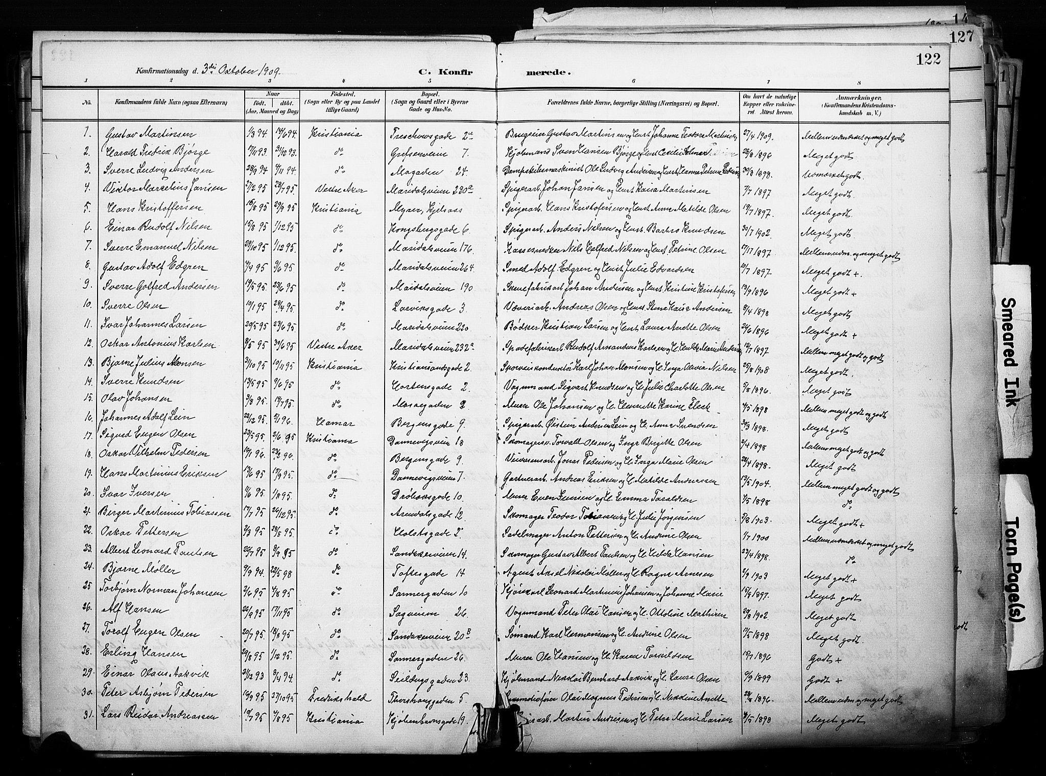 Sagene prestekontor Kirkebøker, SAO/A-10796/F/L0005: Parish register (official) no. 5, 1898-1911, p. 122