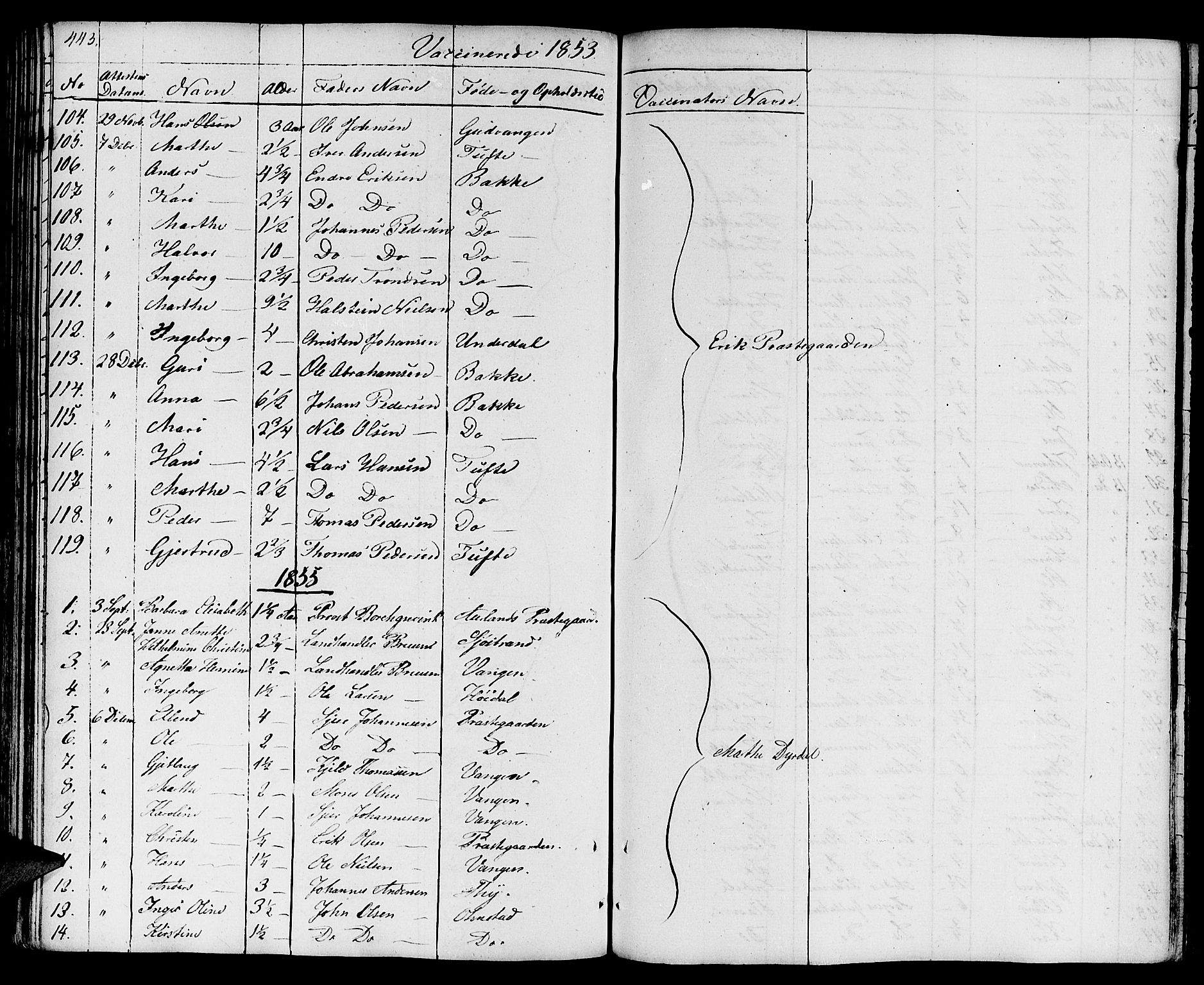 Aurland sokneprestembete, SAB/A-99937/H/Ha/Haa/L0006: Parish register (official) no. A 6, 1821-1859, p. 443