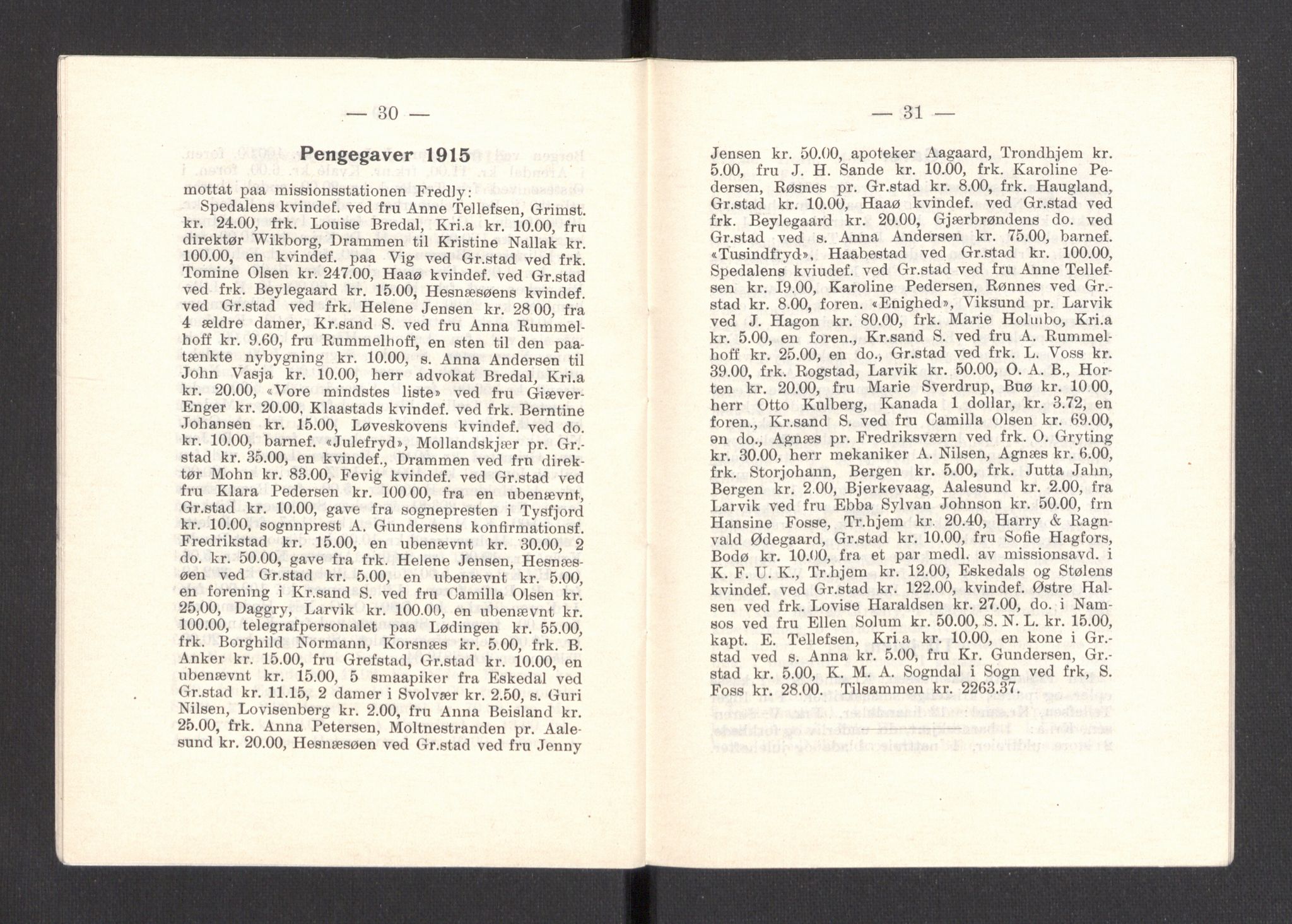 Kvinnelige Misjonsarbeidere, AV/RA-PA-0699/F/Fa/L0001/0007: -- / Årsmeldinger, trykte, 1906-1915