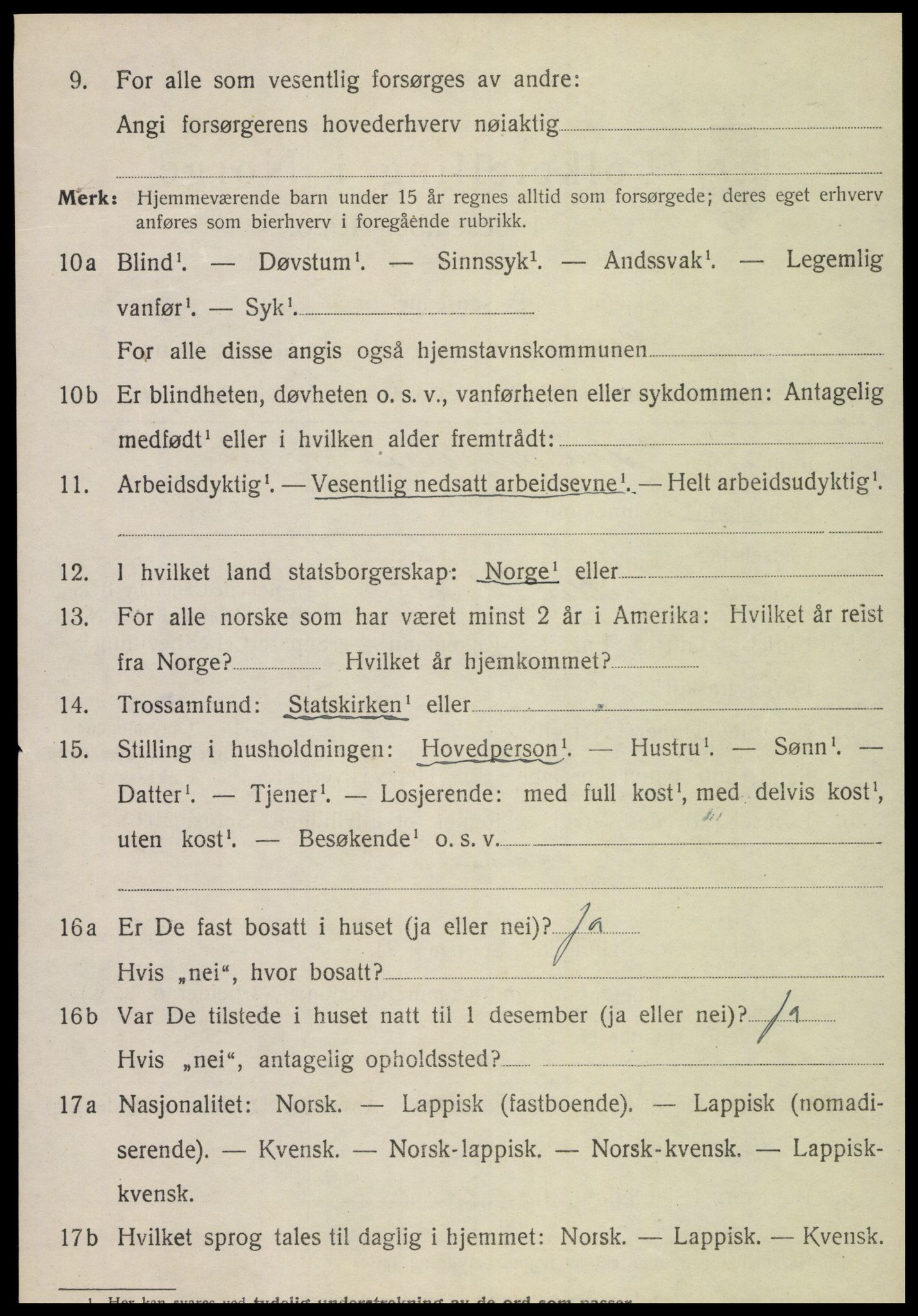 SAT, 1920 census for Grong, 1920, p. 5178