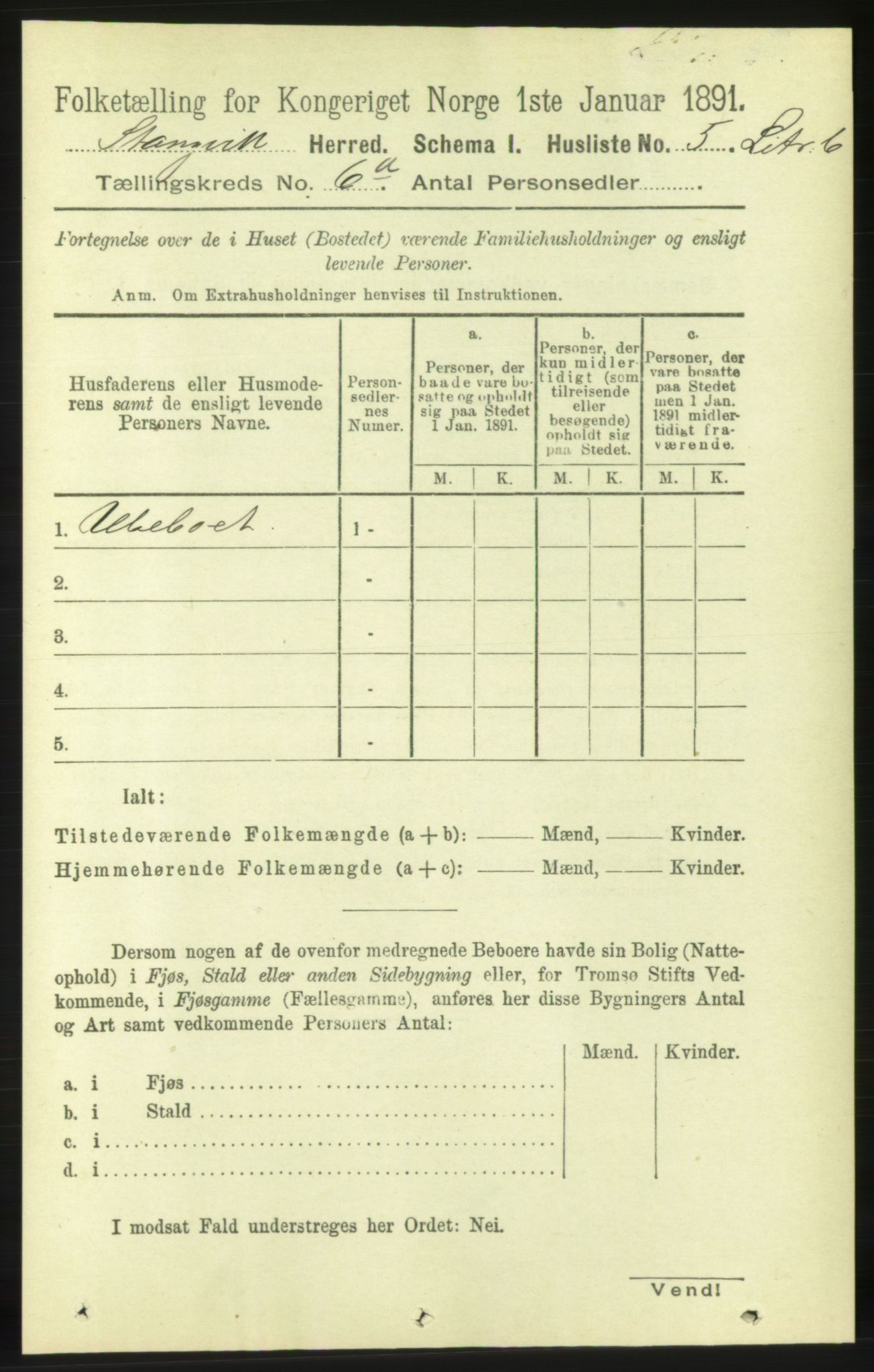 RA, 1891 census for 1564 Stangvik, 1891, p. 2613