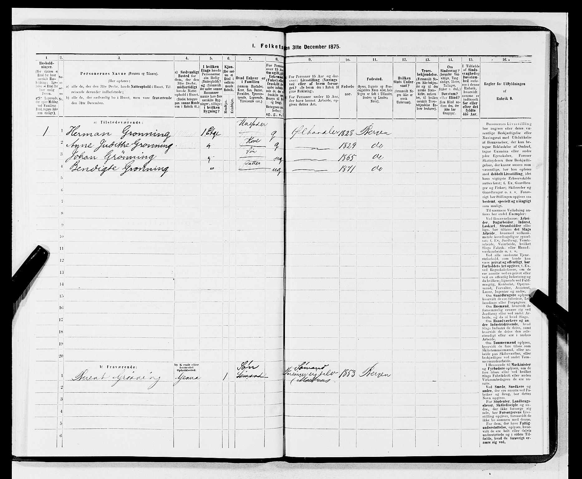 SAB, 1875 census for 1301 Bergen, 1875, p. 3286