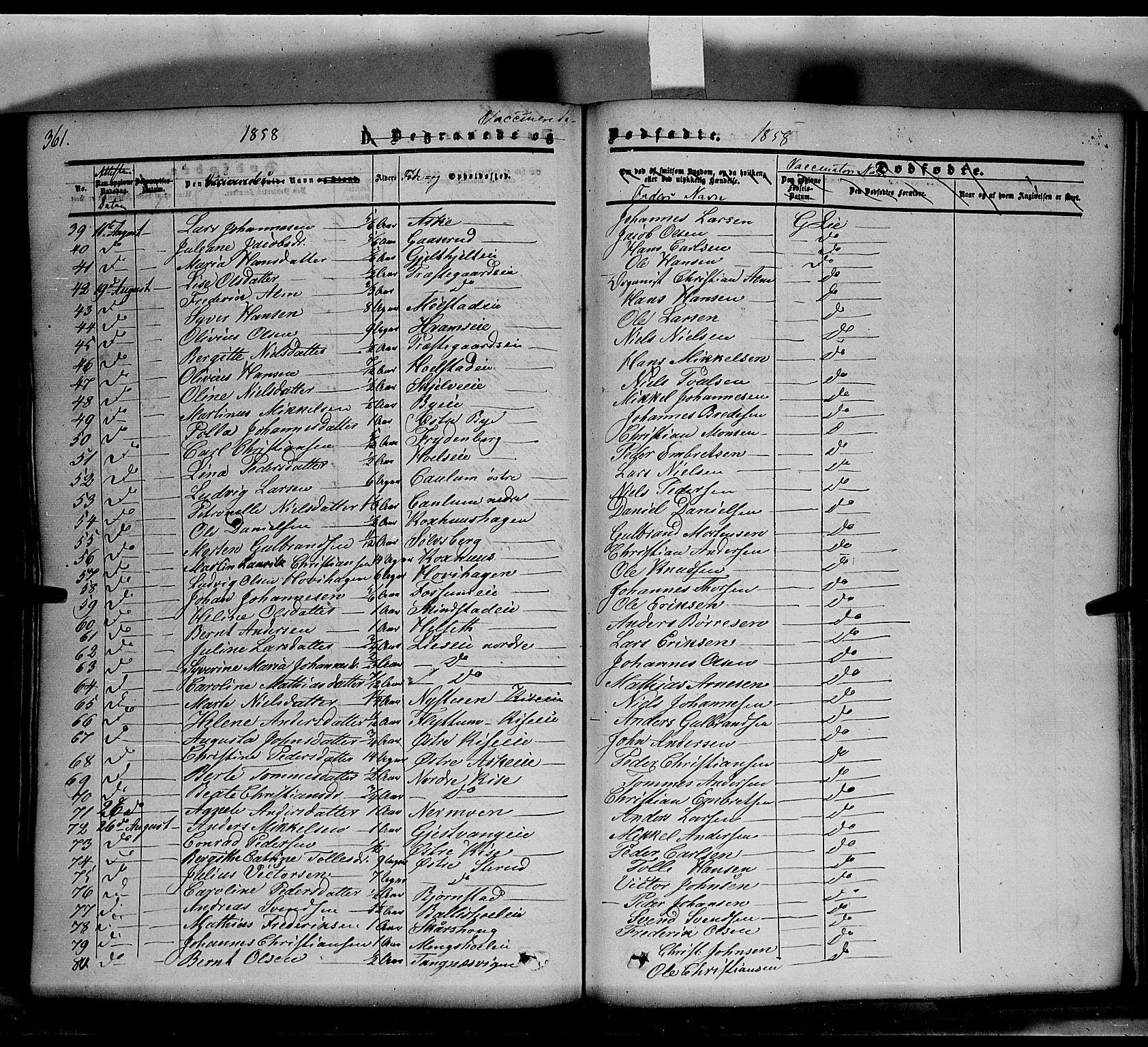 Nes prestekontor, Hedmark, SAH/PREST-020/K/Ka/L0004: Parish register (official) no. 4, 1852-1886, p. 361