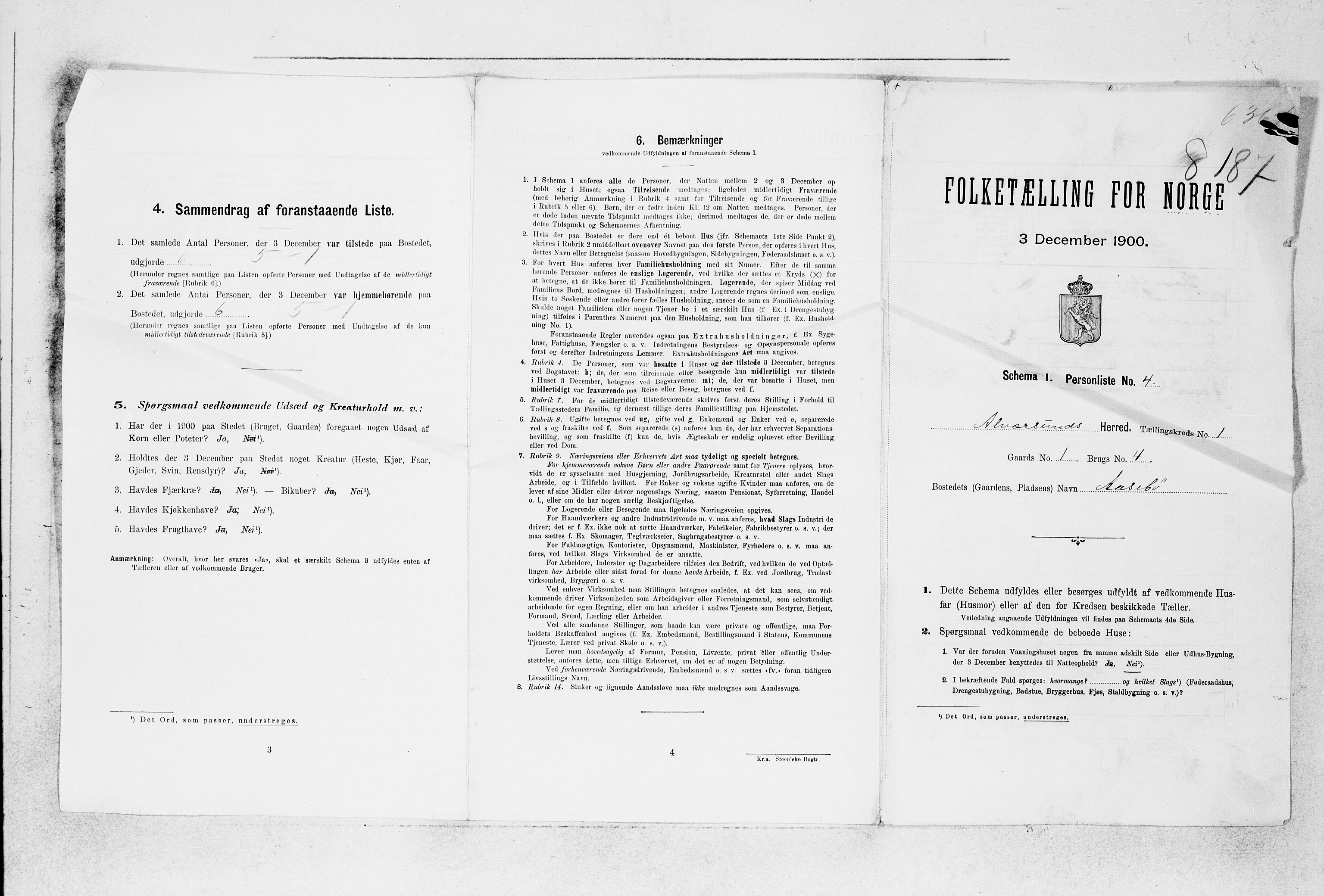 SAB, 1900 census for Alversund, 1900, p. 40