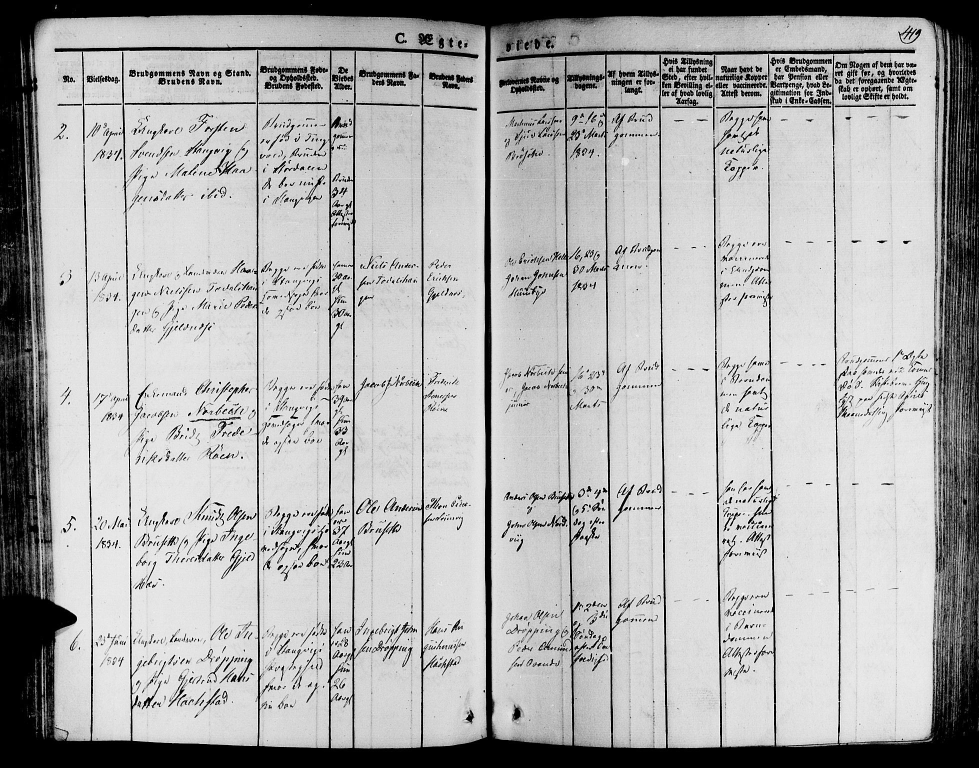 Ministerialprotokoller, klokkerbøker og fødselsregistre - Møre og Romsdal, AV/SAT-A-1454/592/L1024: Parish register (official) no. 592A03 /1, 1831-1849, p. 419