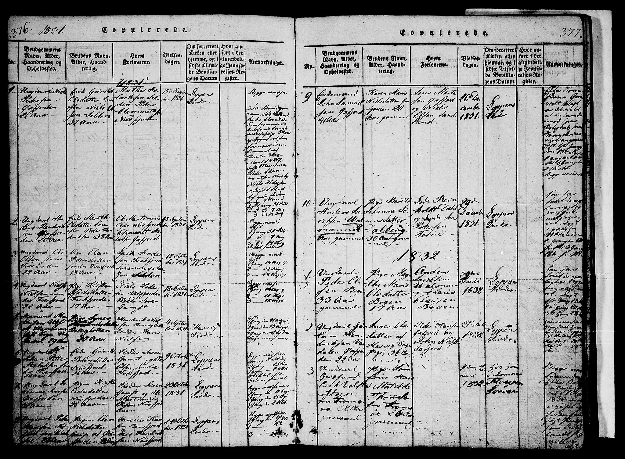 Loppa sokneprestkontor, SATØ/S-1339/H/Ha/L0003kirke: Parish register (official) no. 3, 1820-1848, p. 376-377