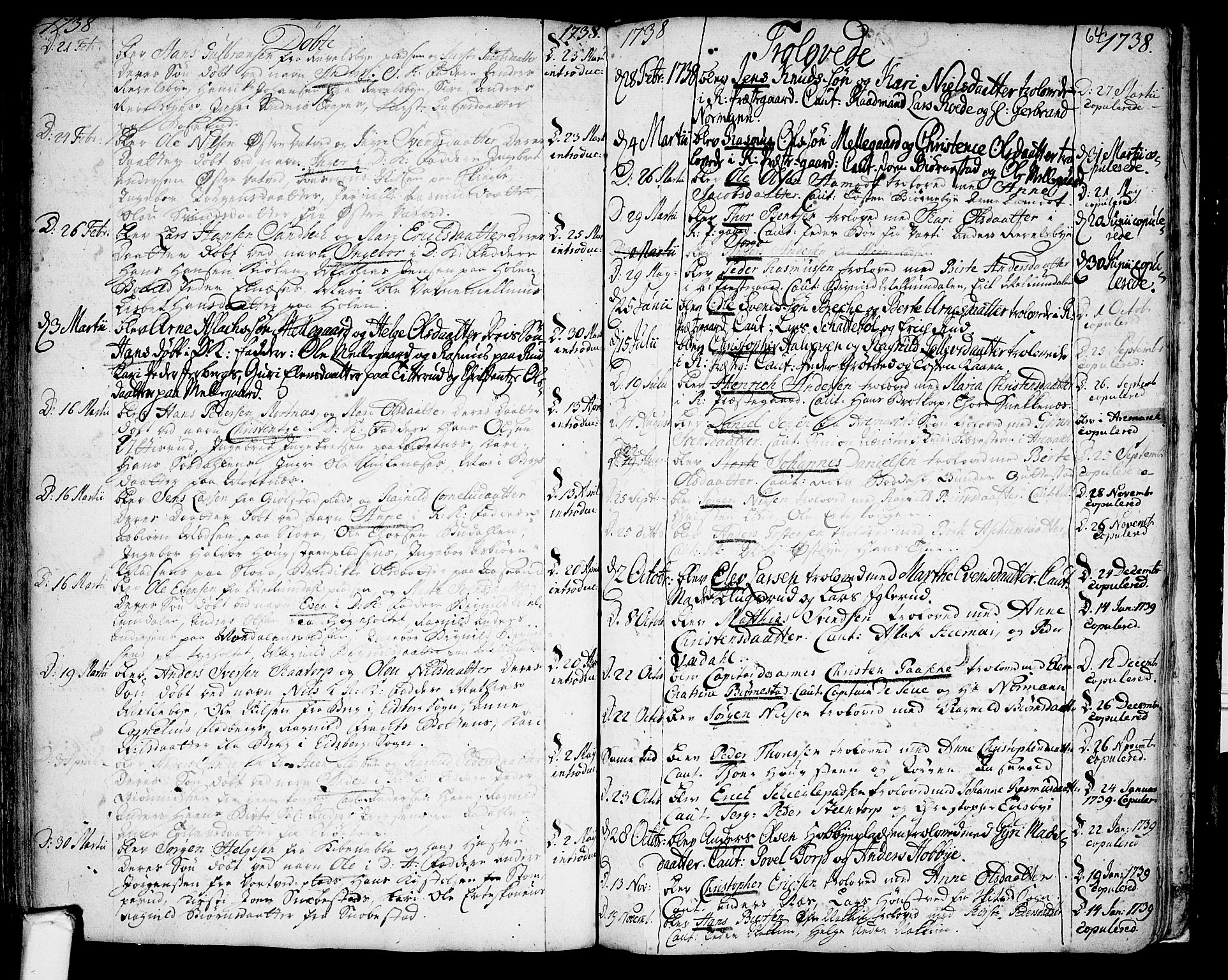 Rakkestad prestekontor Kirkebøker, AV/SAO-A-2008/F/Fa/L0001: Parish register (official) no. I 1, 1722-1740, p. 64