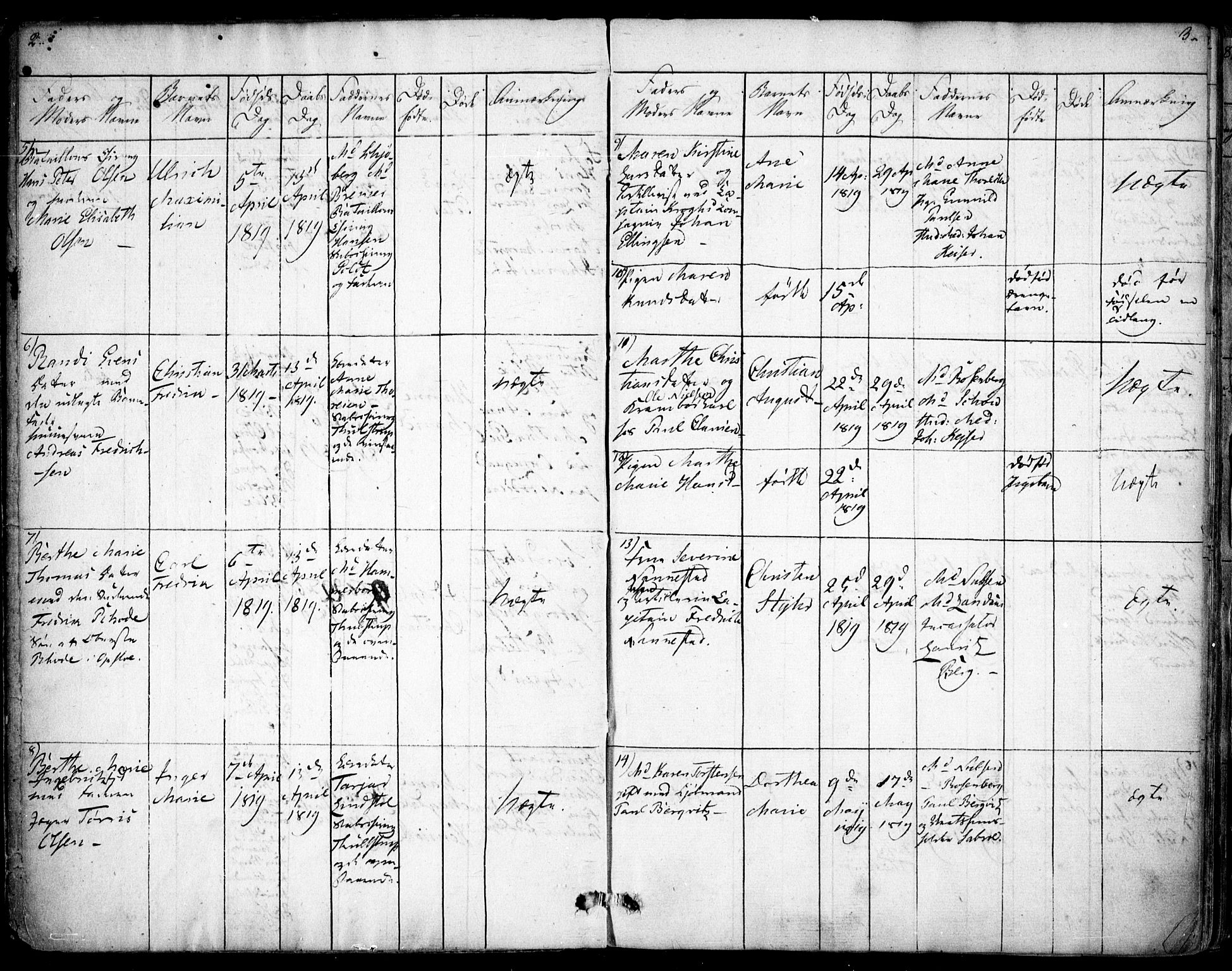 Rikshospitalet prestekontor Kirkebøker, SAO/A-10309b/F/L0001: Parish register (official) no. 1, 1818-1832, p. 2-3