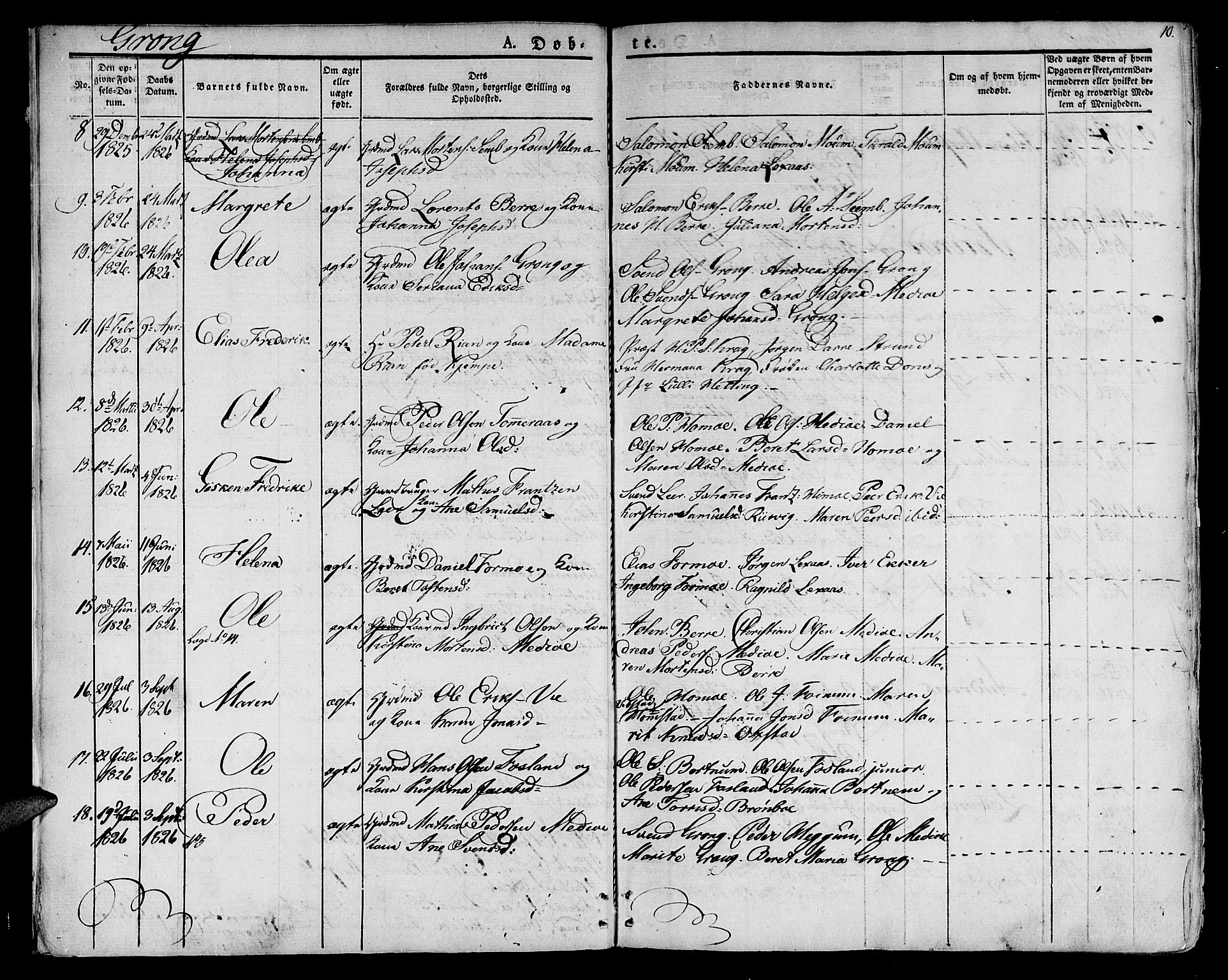 Ministerialprotokoller, klokkerbøker og fødselsregistre - Nord-Trøndelag, SAT/A-1458/758/L0510: Parish register (official) no. 758A01 /1, 1821-1841, p. 10