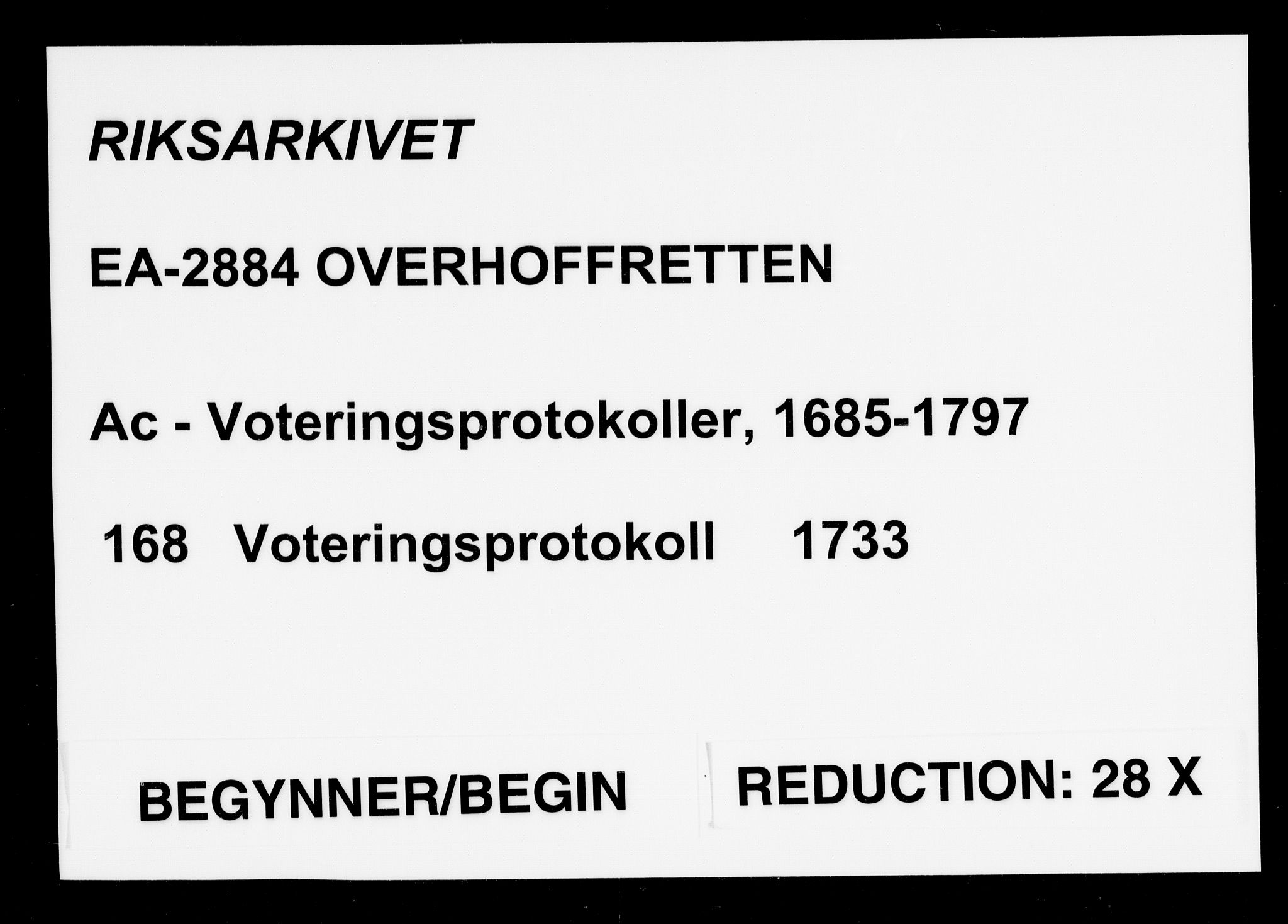 Overhoffretten 1667-1797, AV/RA-EA-2884/Ac/L0168: Voteringsprotokoll, 1733