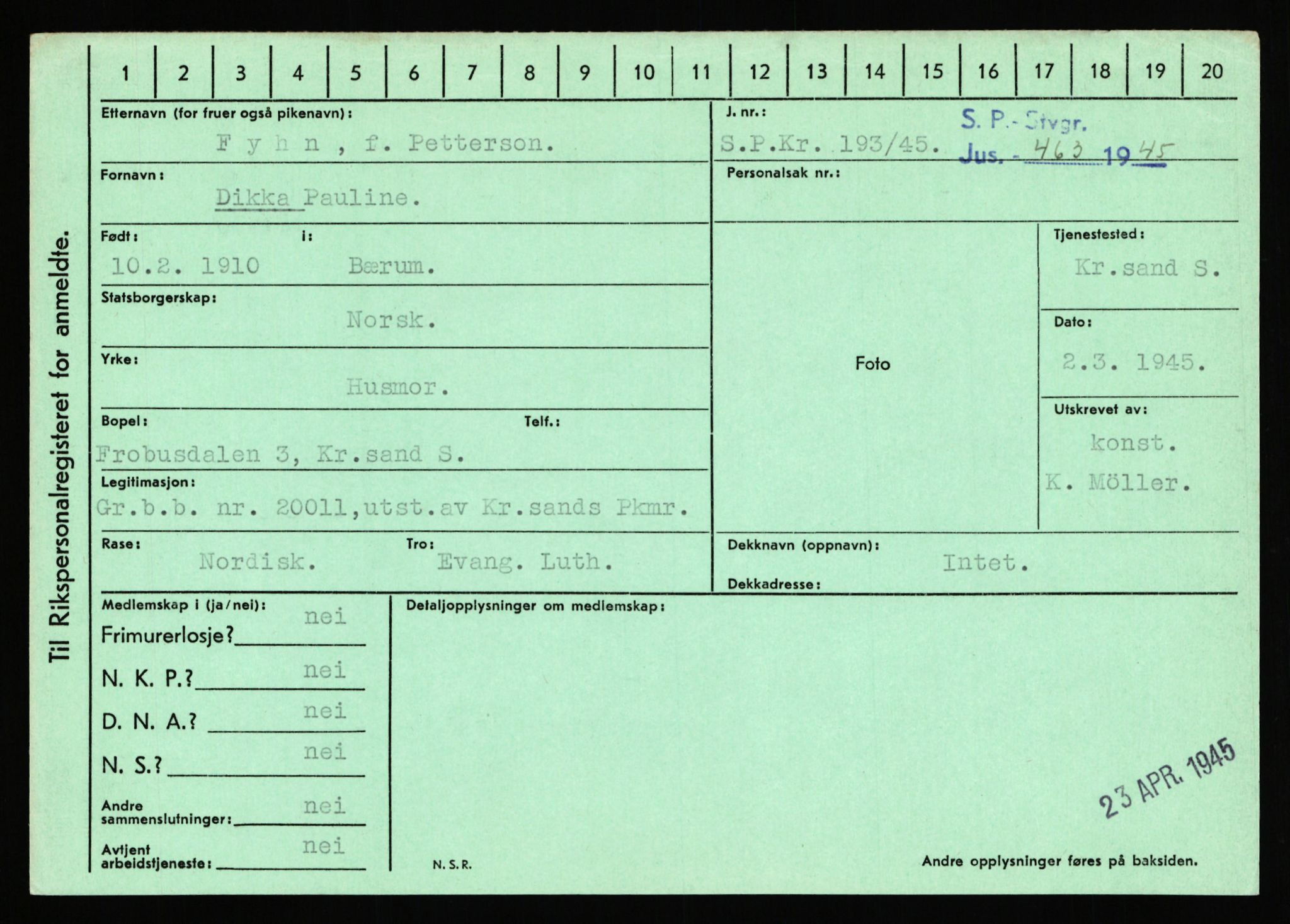 Statspolitiet - Hovedkontoret / Osloavdelingen, AV/RA-S-1329/C/Ca/L0005: Furali - Hamula, 1943-1945, p. 122