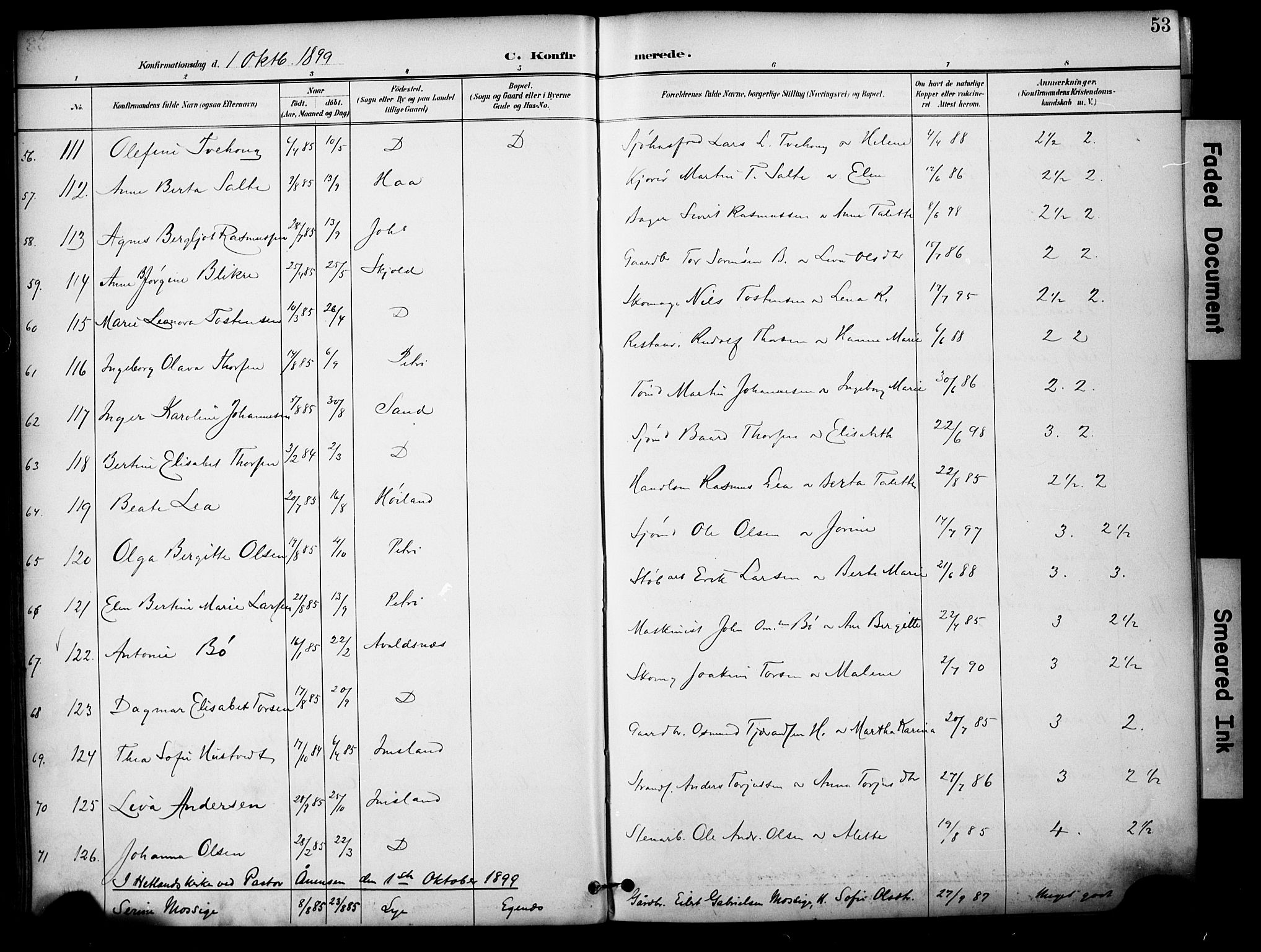Domkirken sokneprestkontor, SAST/A-101812/001/30/30BA/L0031: Parish register (official) no. A 30, 1896-1916, p. 53