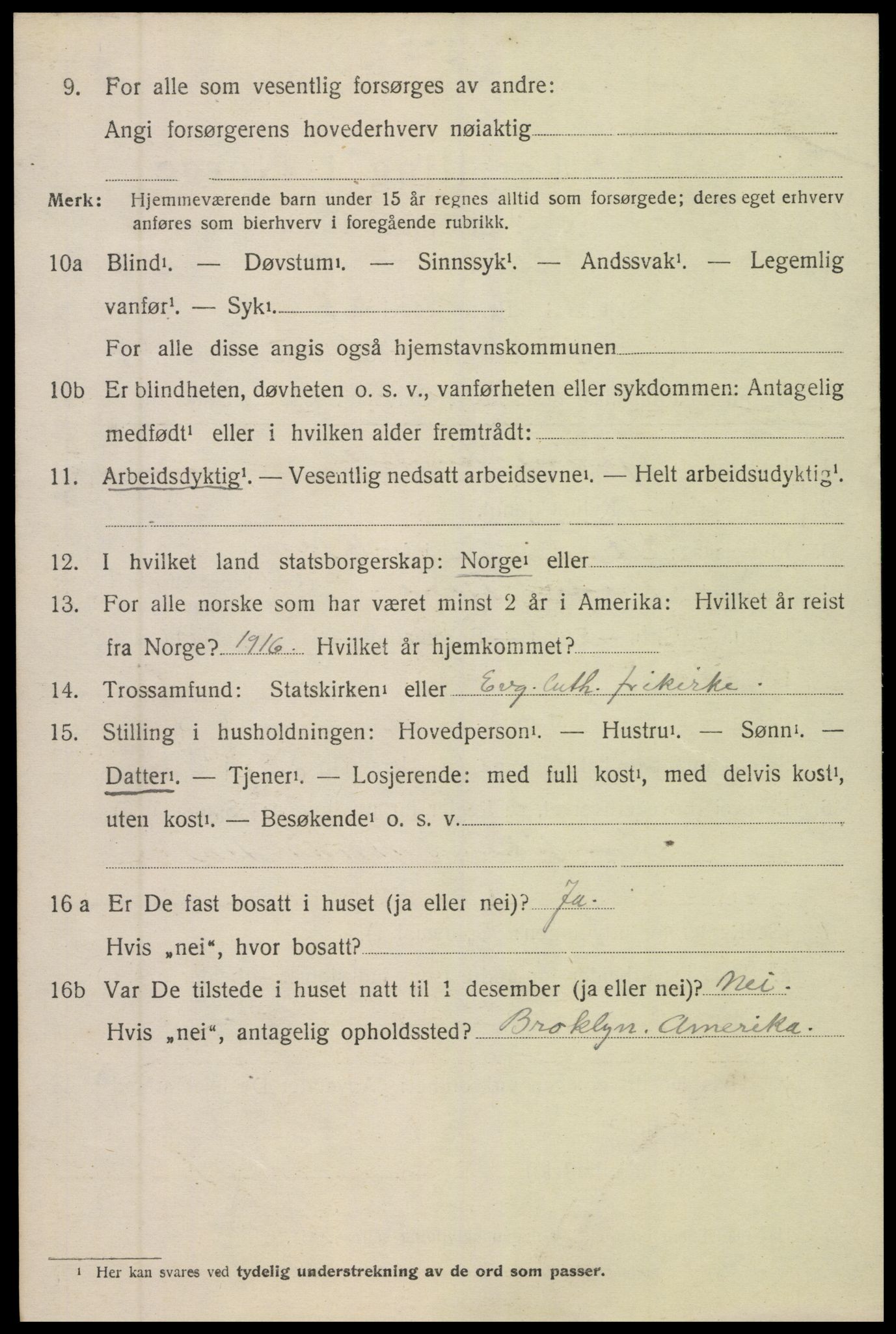 SAK, 1920 census for Øyestad, 1920, p. 3619