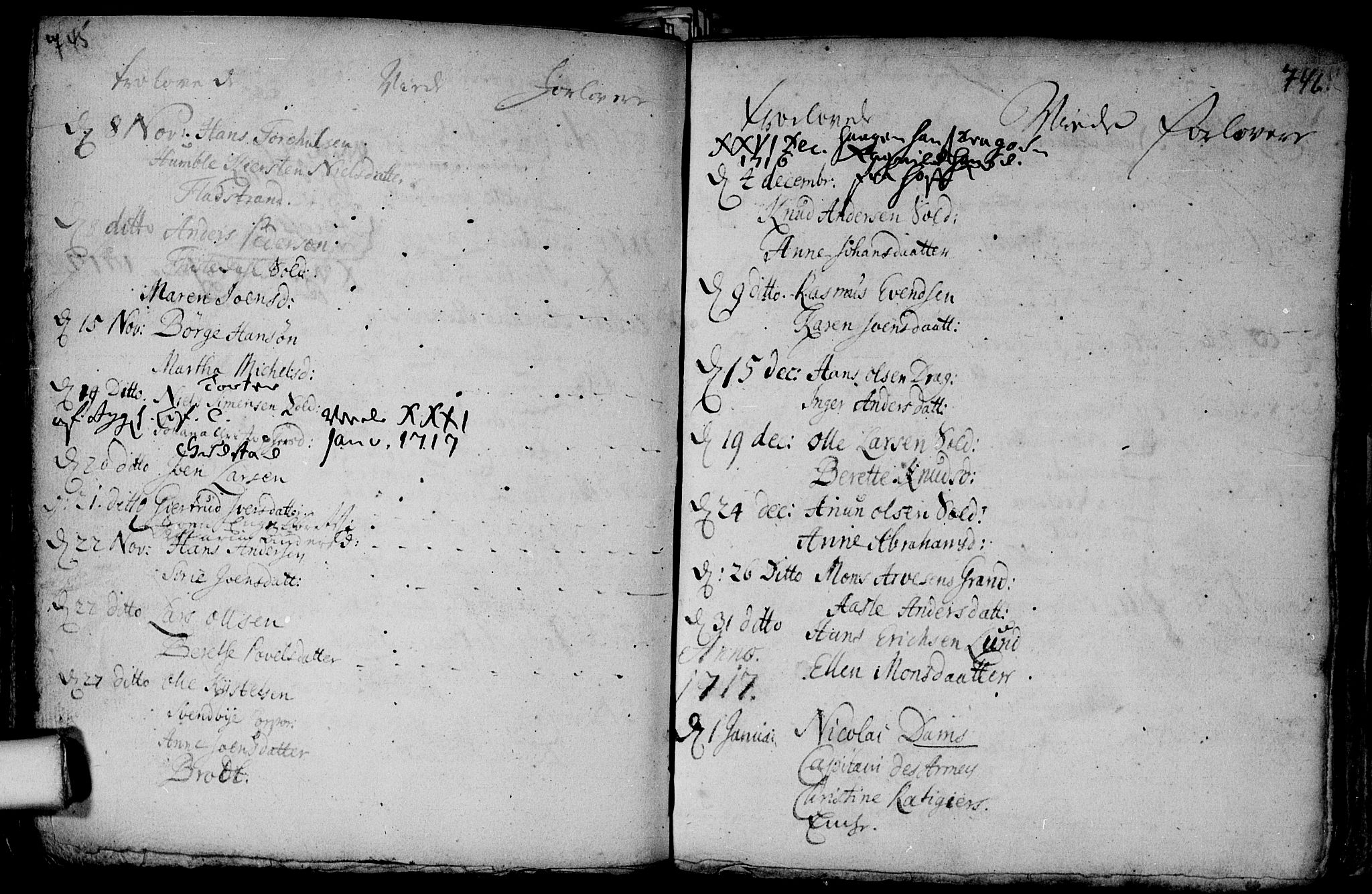 Aker prestekontor kirkebøker, SAO/A-10861/F/L0002: Parish register (official) no. 2, 1714-1720, p. 745-746