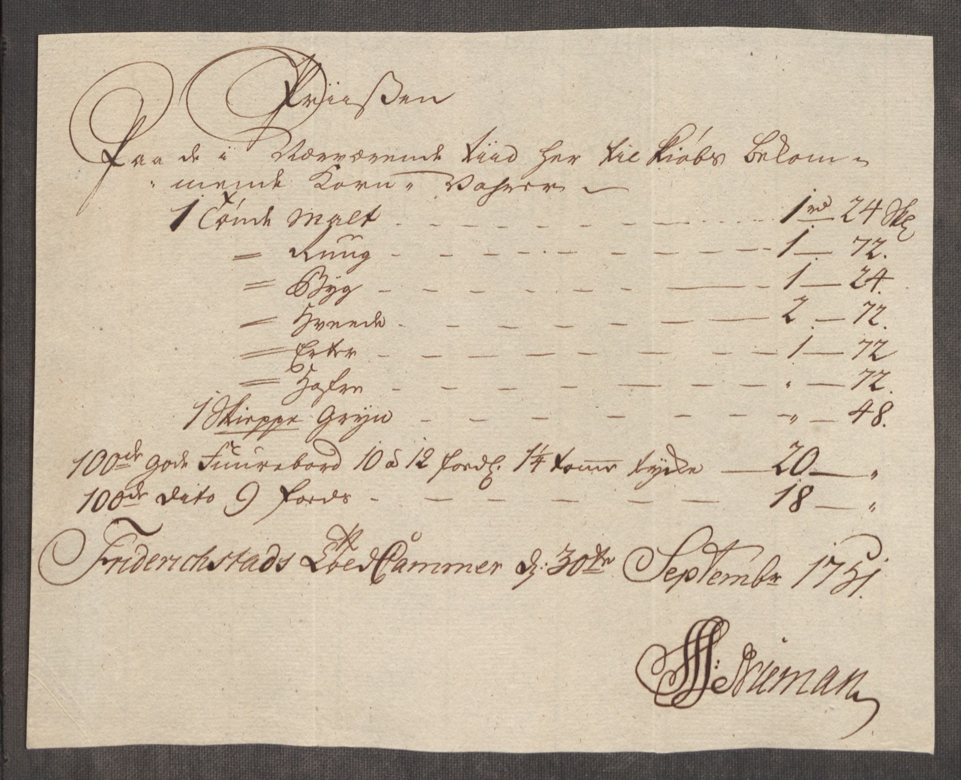 Rentekammeret inntil 1814, Realistisk ordnet avdeling, AV/RA-EA-4070/Oe/L0004: [Ø1]: Priskuranter, 1749-1752, p. 489