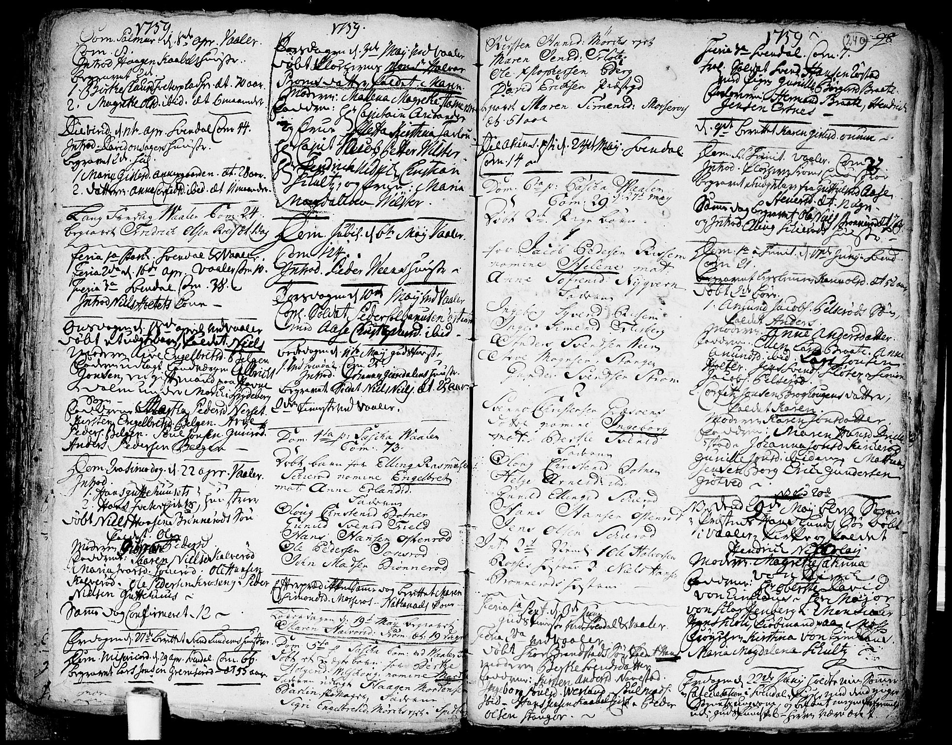 Våler prestekontor Kirkebøker, SAO/A-11083/F/Fa/L0003: Parish register (official) no. I 3, 1730-1770, p. 240