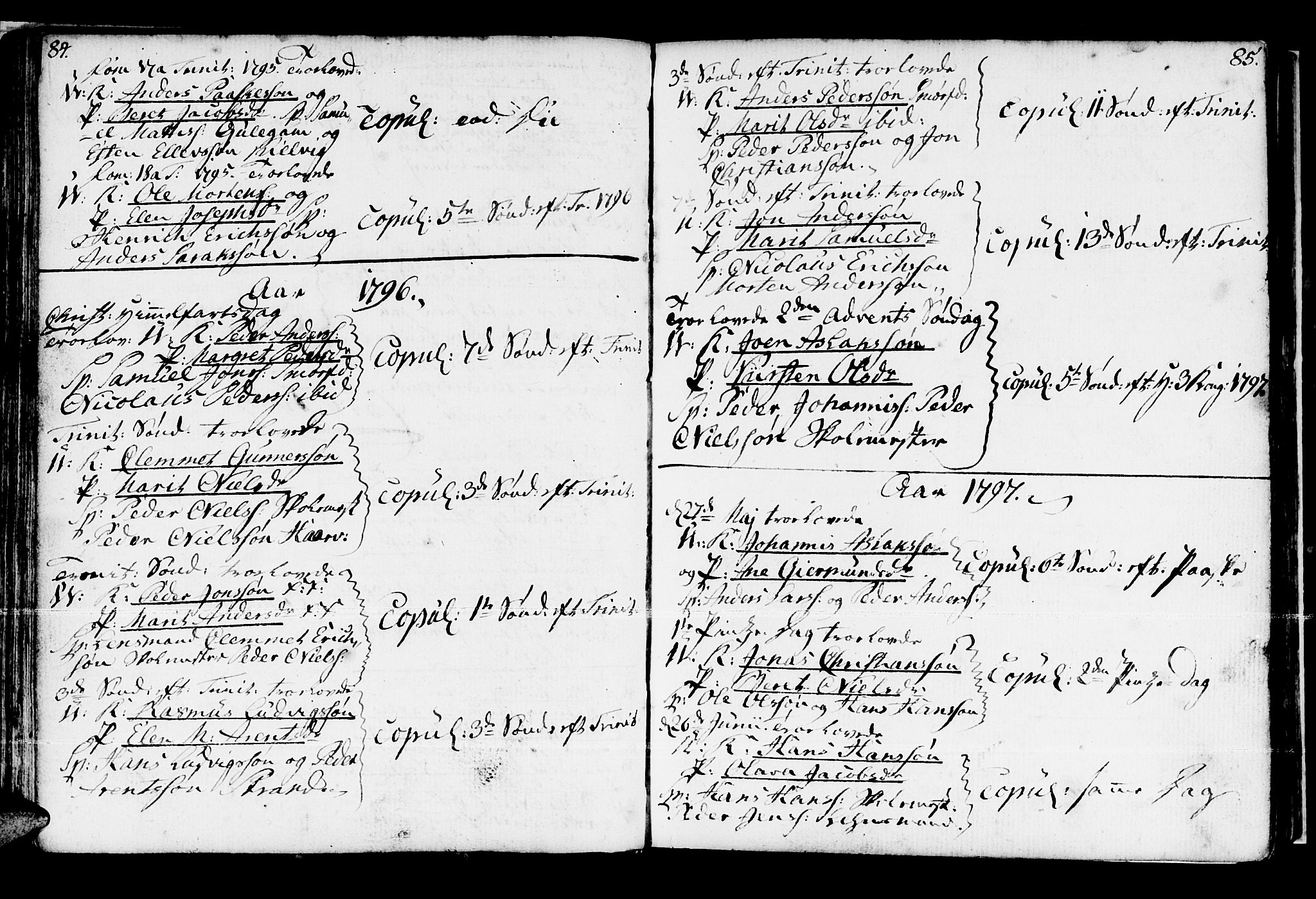 Kistrand/Porsanger sokneprestembete, AV/SATØ-S-1351/H/Ha/L0002.kirke: Parish register (official) no. 2, 1792-1830, p. 84-85
