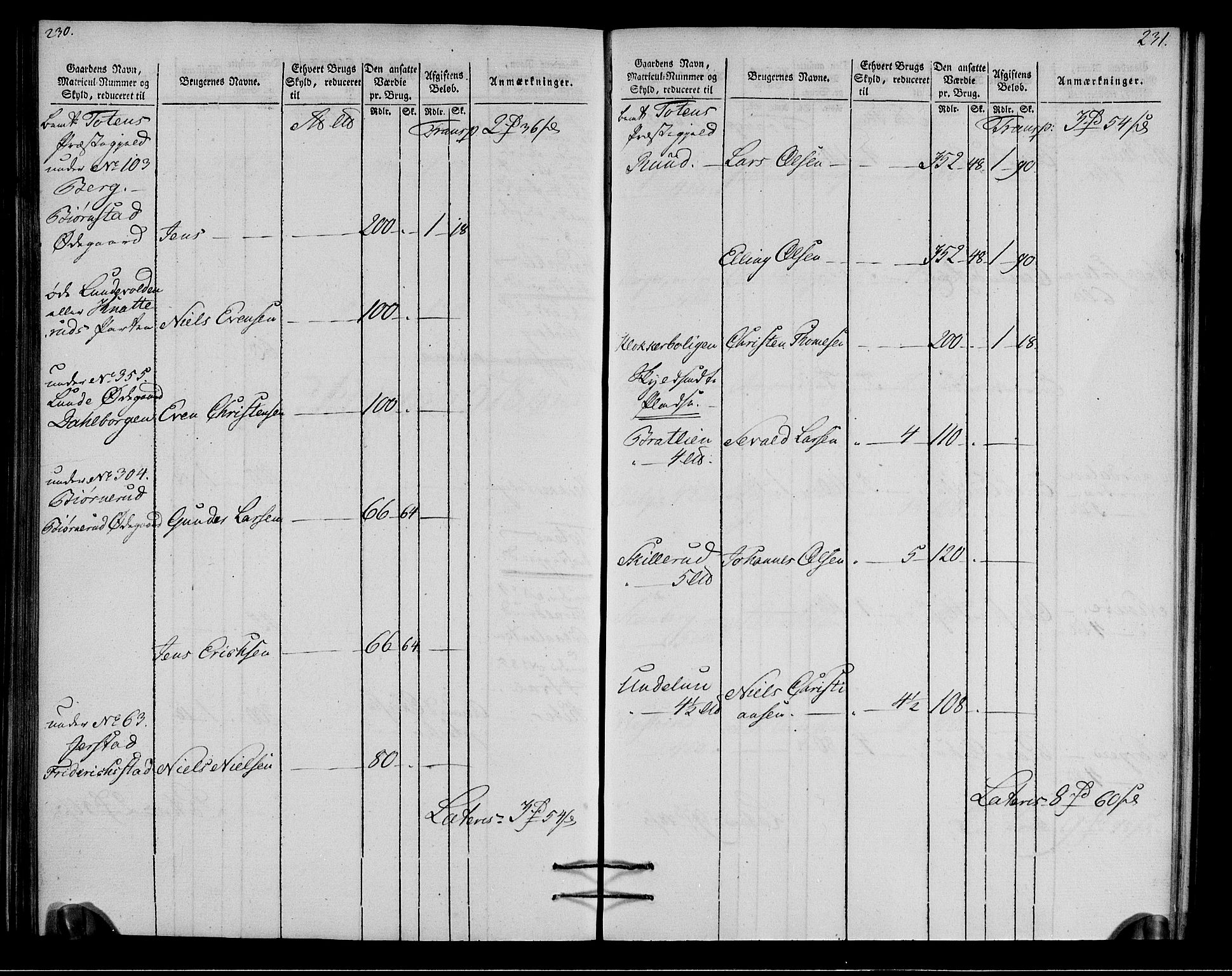 Rentekammeret inntil 1814, Realistisk ordnet avdeling, AV/RA-EA-4070/N/Ne/Nea/L0037: Toten fogderi. Oppebørselsregister, 1803-1804, p. 118