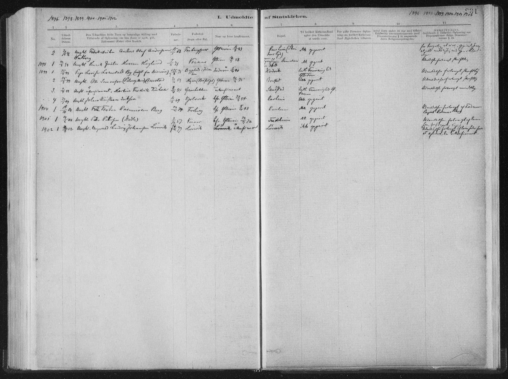 Ministerialprotokoller, klokkerbøker og fødselsregistre - Nord-Trøndelag, SAT/A-1458/722/L0220: Parish register (official) no. 722A07, 1881-1908, p. 231