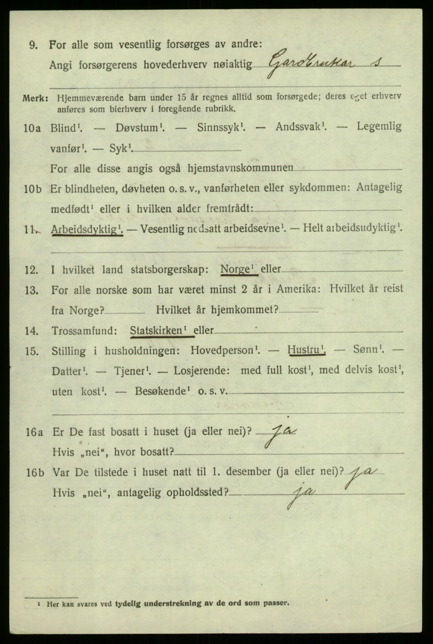 SAB, 1920 census for Vik, 1920, p. 4794
