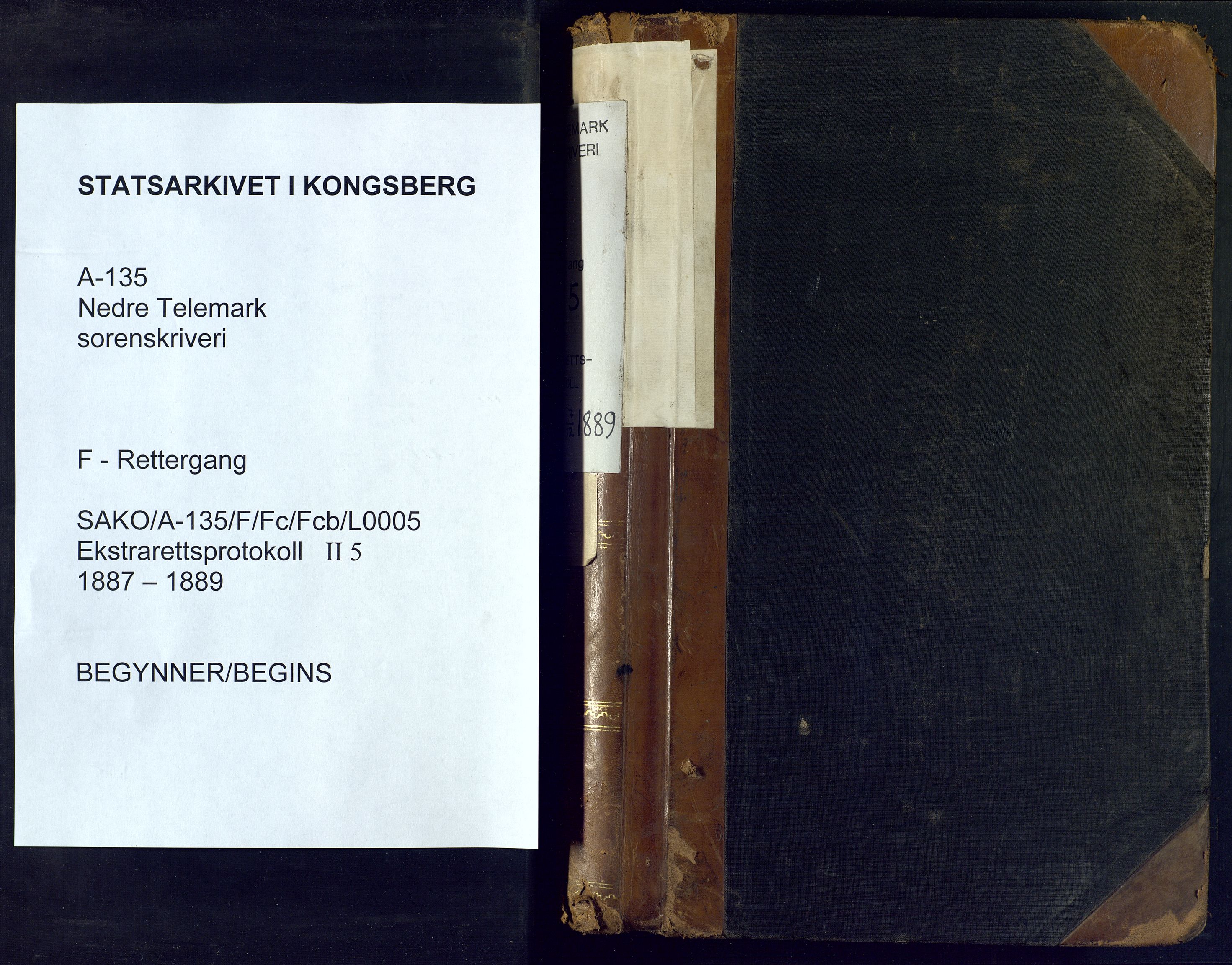 Nedre Telemark sorenskriveri, AV/SAKO-A-135/F/Fc/Fcb/L0005: Ekstrarettsprotokoll, 1887-1889
