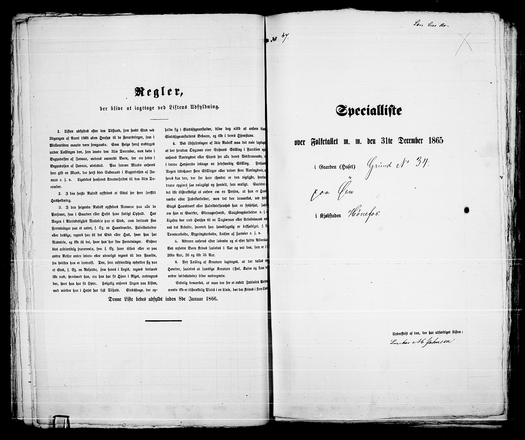 RA, 1865 census for Norderhov/Hønefoss, 1865, p. 92