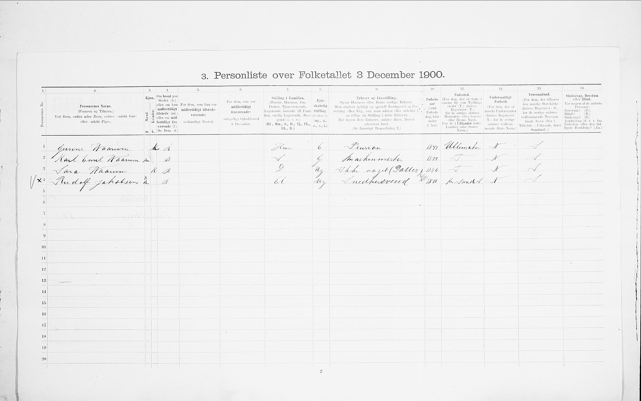 SAO, 1900 census for Kristiania, 1900, p. 100226