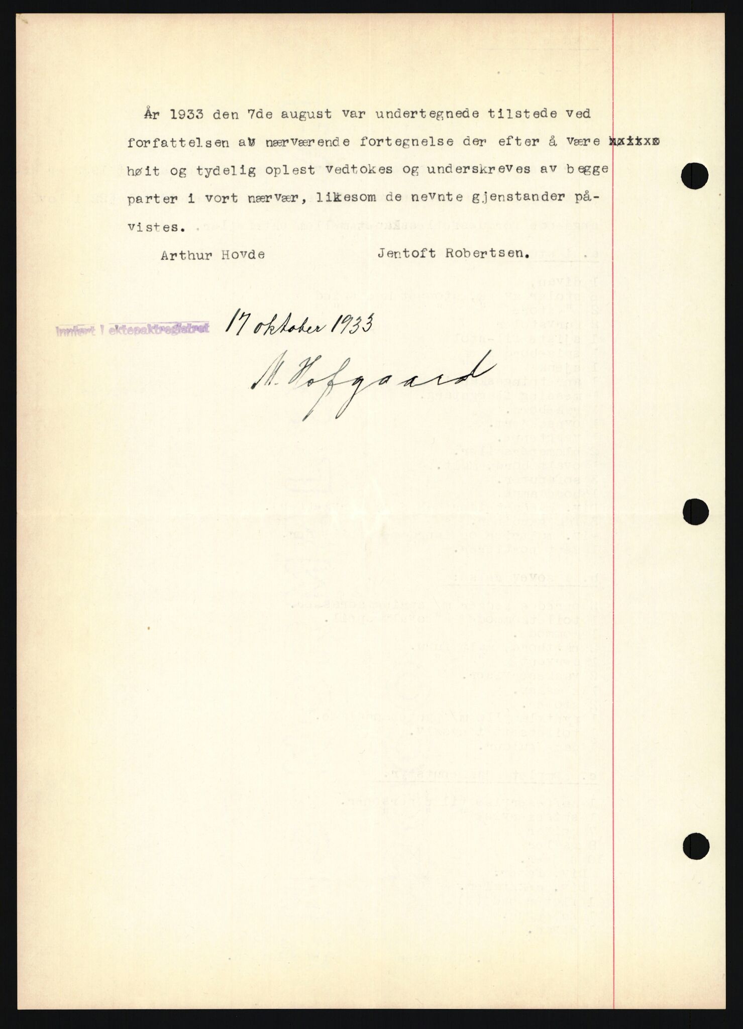 Oslo byskriverembete, AV/SAO-A-10227/2/G/Gb/L0068: Tinglyste ektepakter, Nordland, bind 2-3, 1933-1943